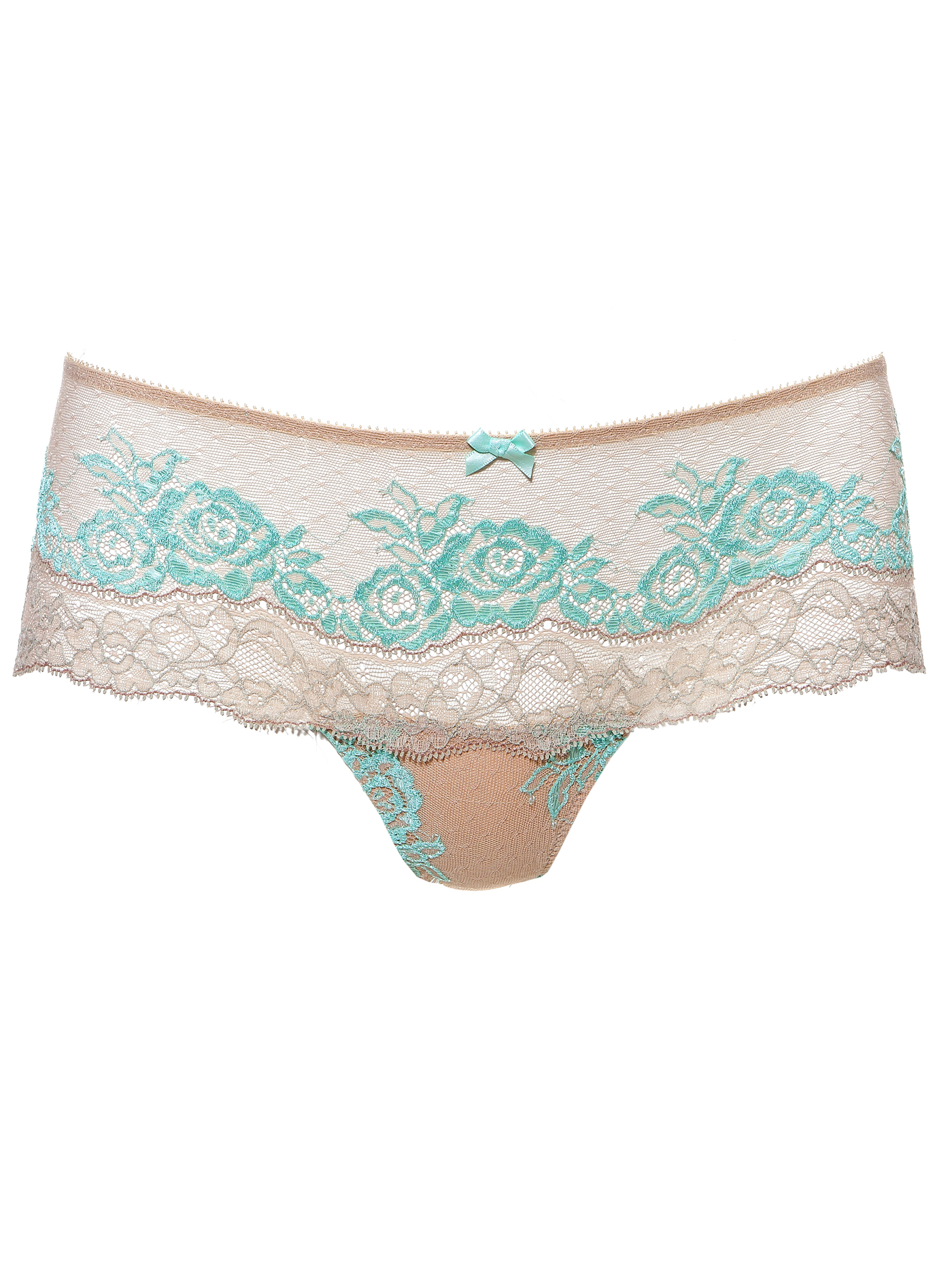 Трусы шорты Бежевый с зеленым 2415F2301 | фото 3