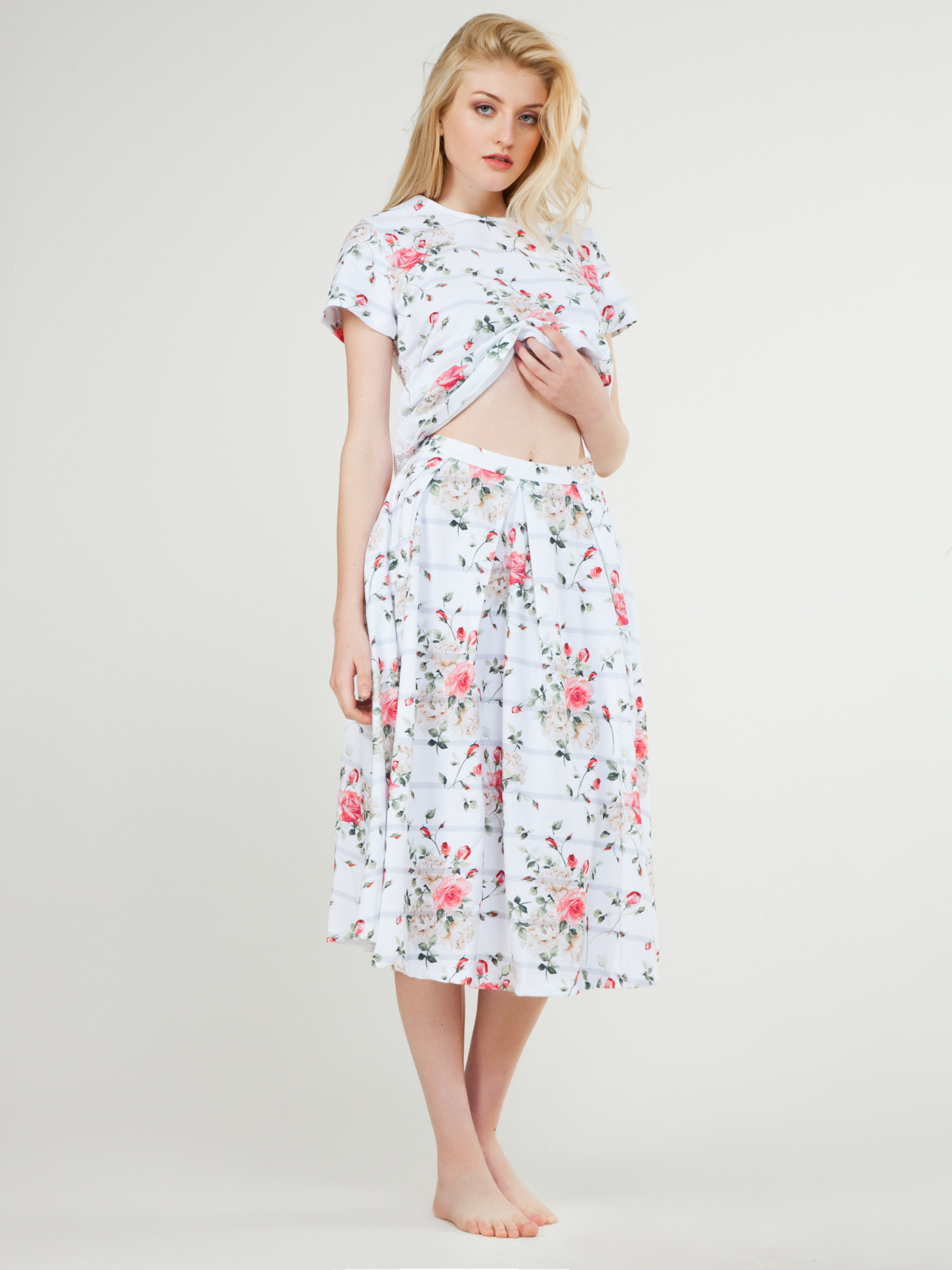 Юбка Белый принт 10402A | фото 1