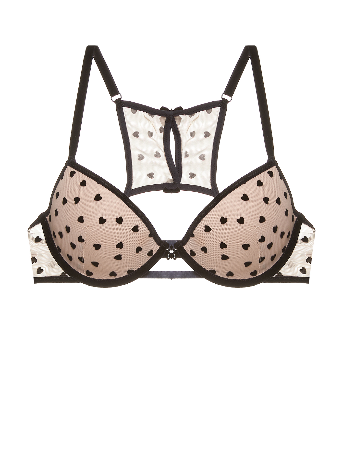 Бюстгальтер push-up Бежевый с черным MOU-12704 | фото 3