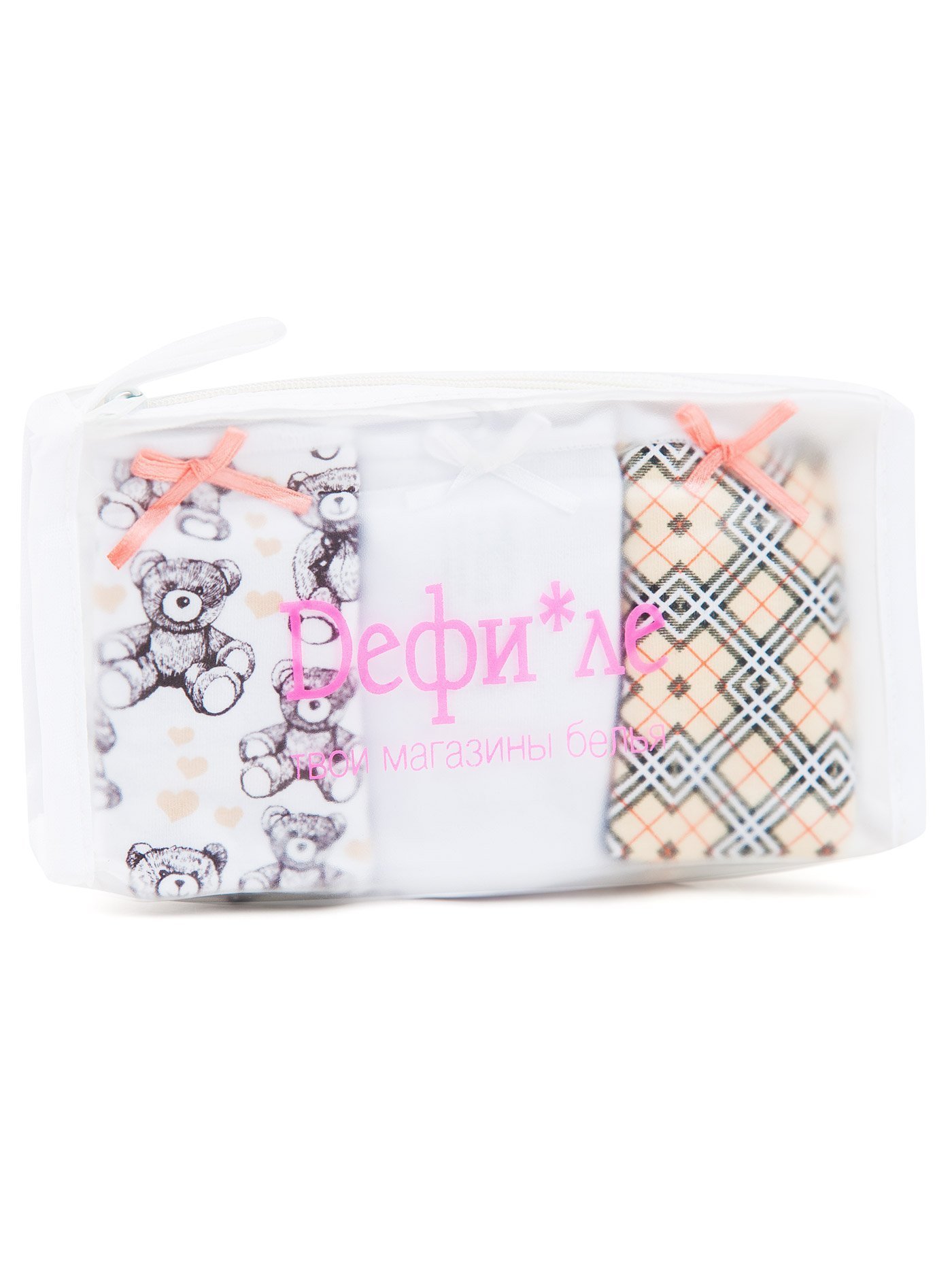 Трусы шорты набор 3 шт. Принт Тедди DG002 | фото 1