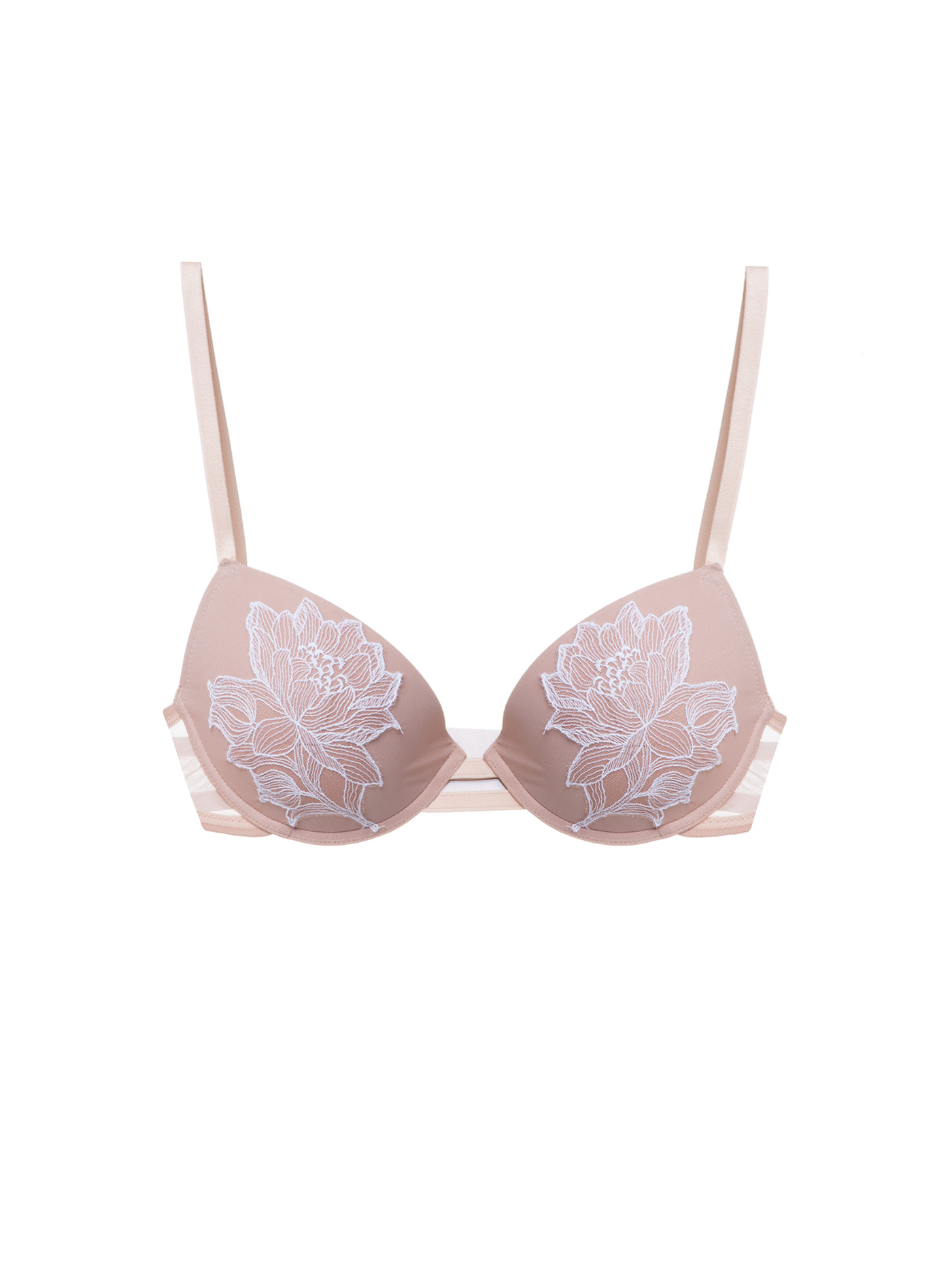 Бюстгальтер push-up Бежевый с белым 2439F1172 | фото 3