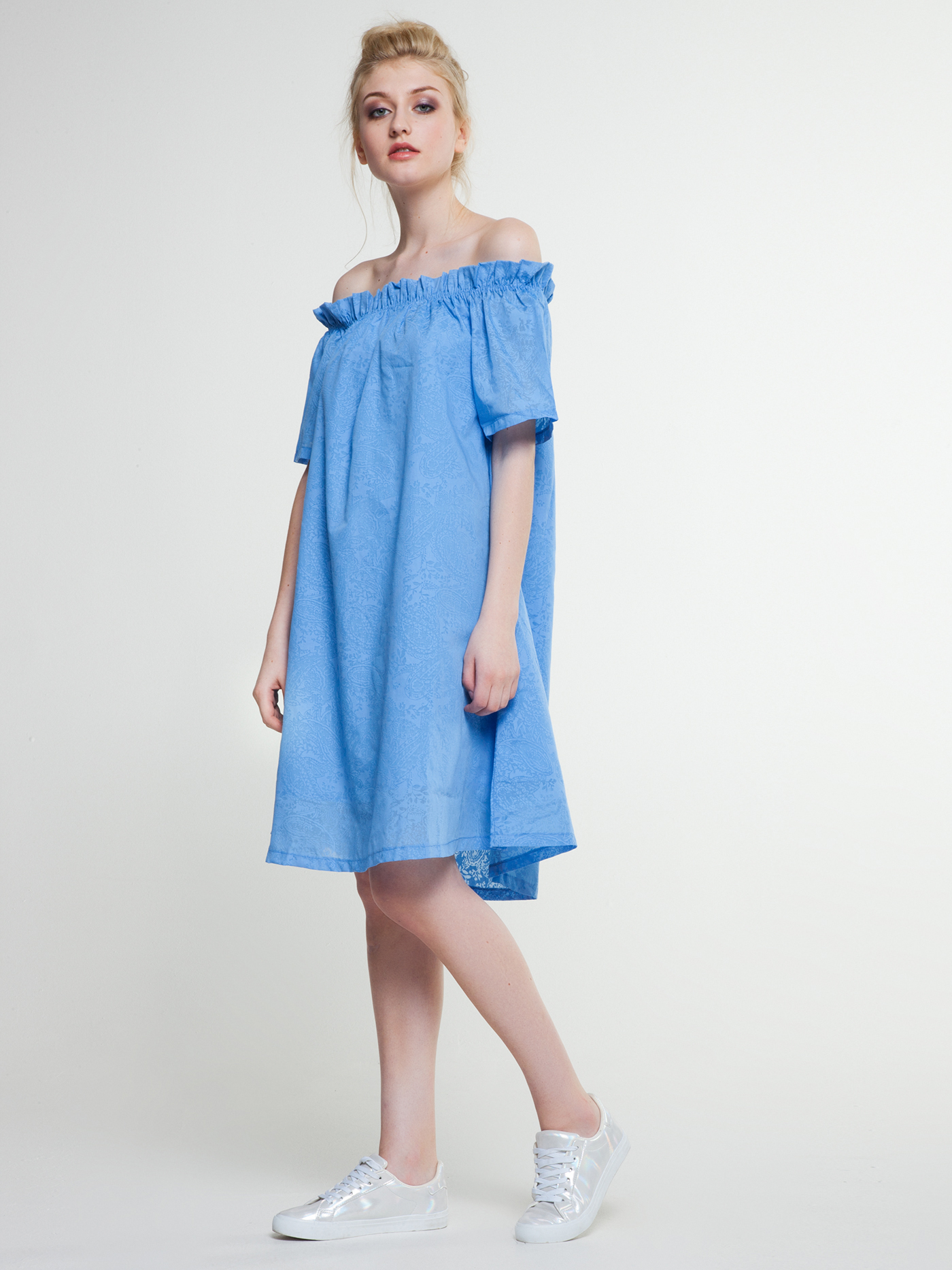 Сарафан Принт голубой CB1 | фото 1