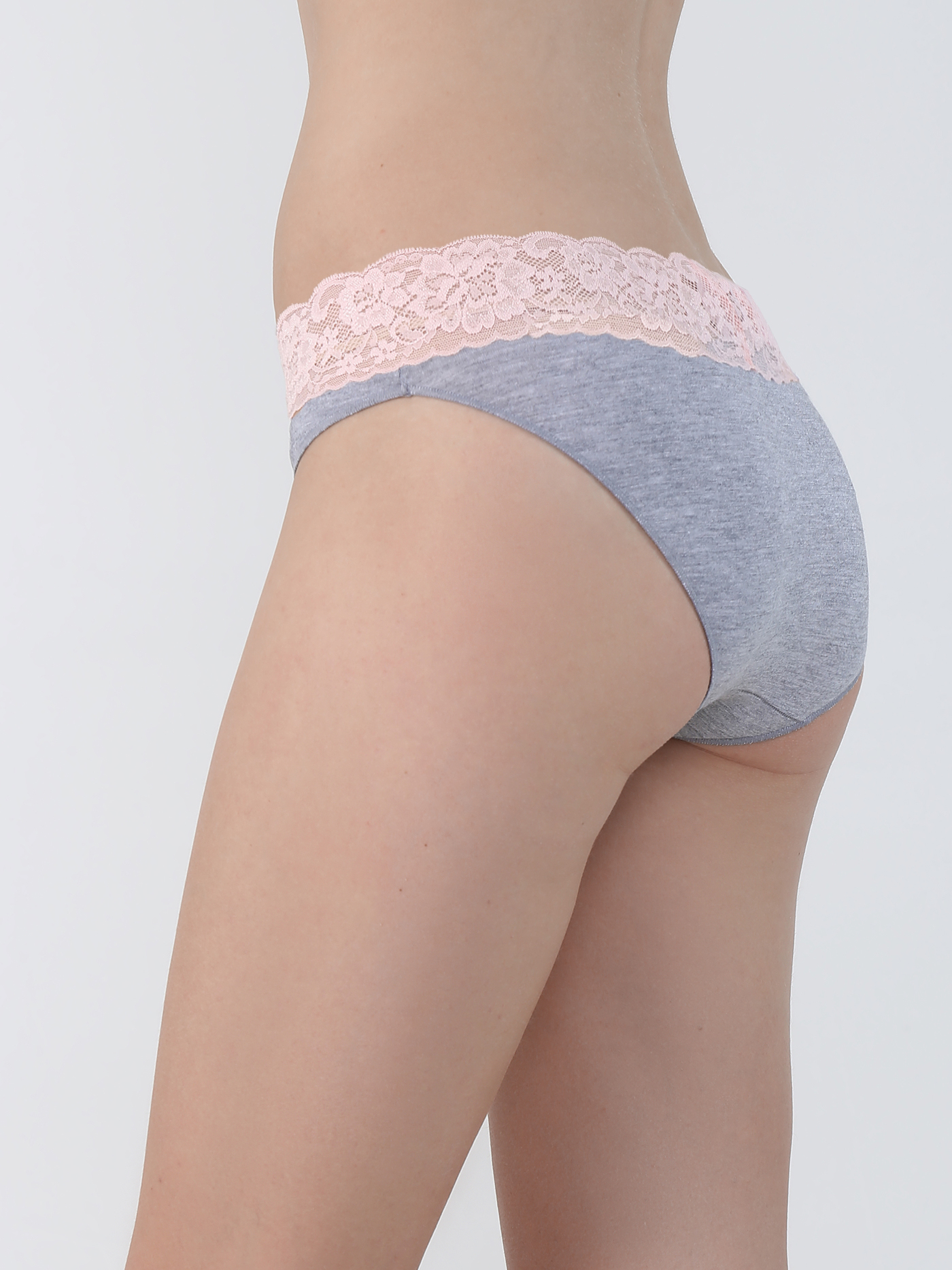 Трусы слип Серый с розовым 2458F2200 | фото 2