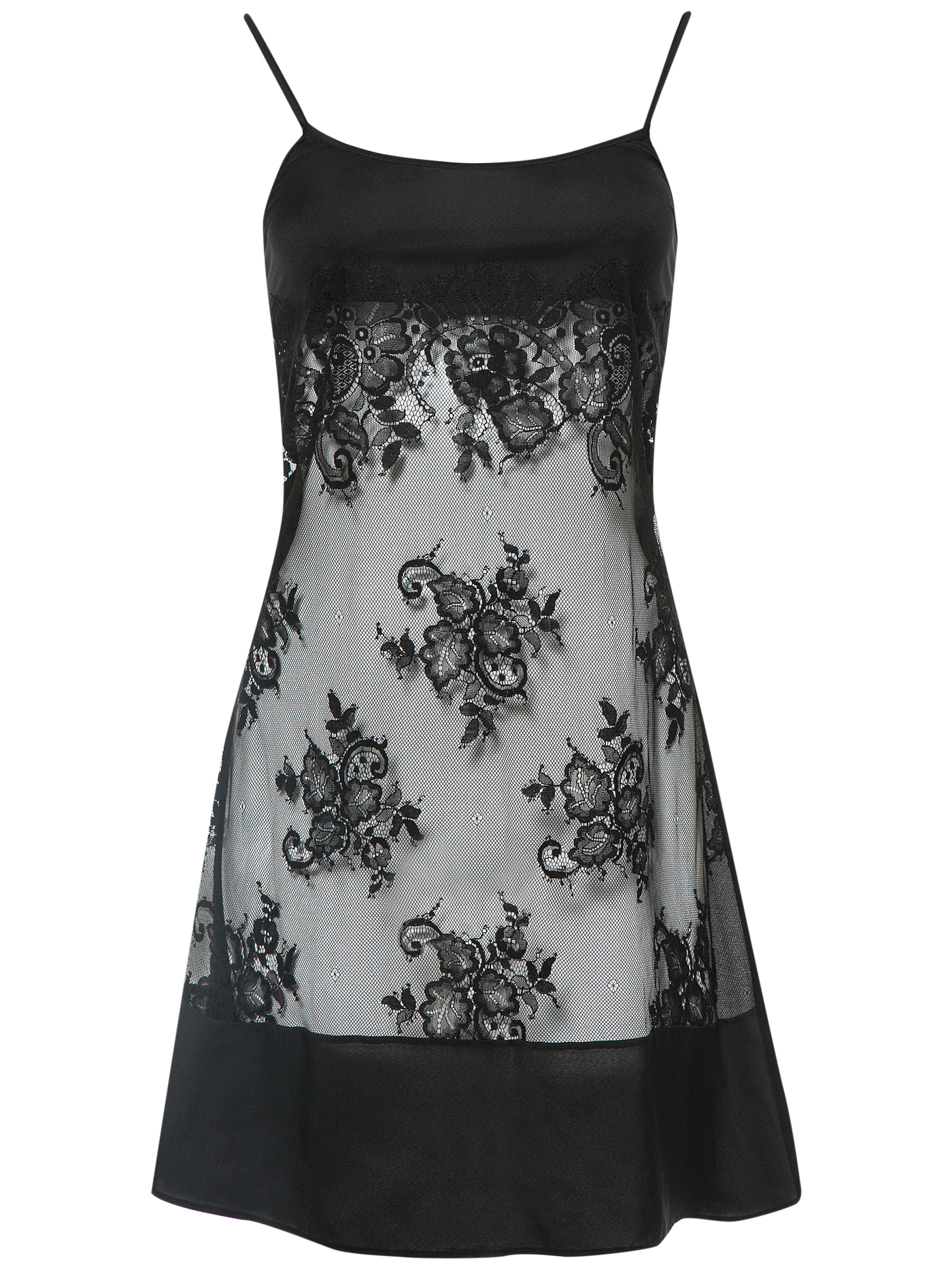 Сорочка на бретелях Черный 2411F3207 | фото 3