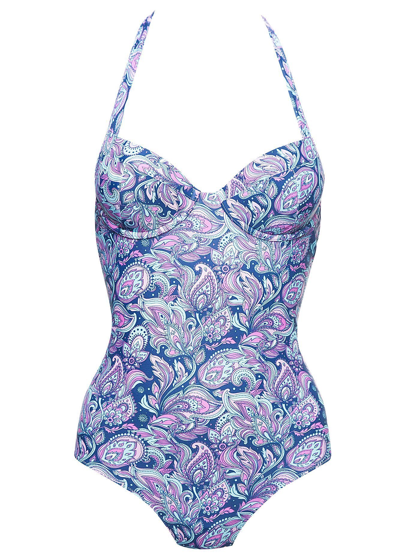 Купальник слитный push-up Принт синий 2291S4704 | фото 3