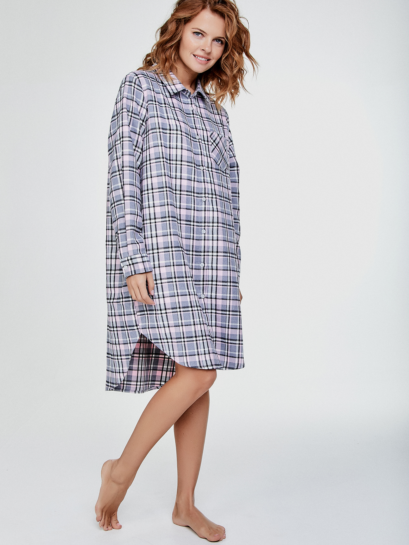 Платье Розовый с серым LAN-4 | фото 1