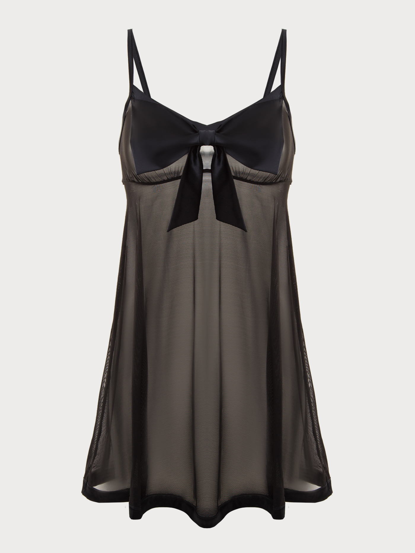 Сорочка на бретелях Черный 2846F3206 | фото 4