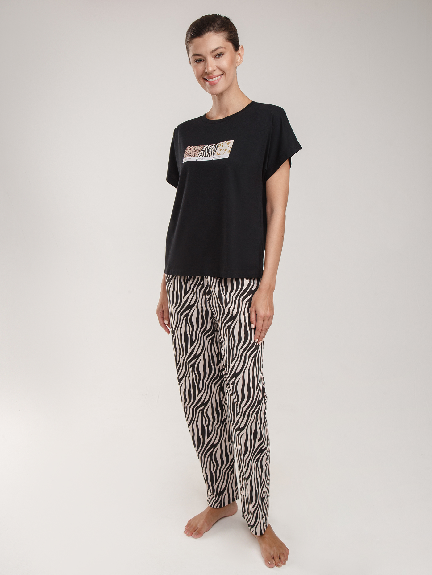 Брюки Принт зебра EJ-1 | фото 1