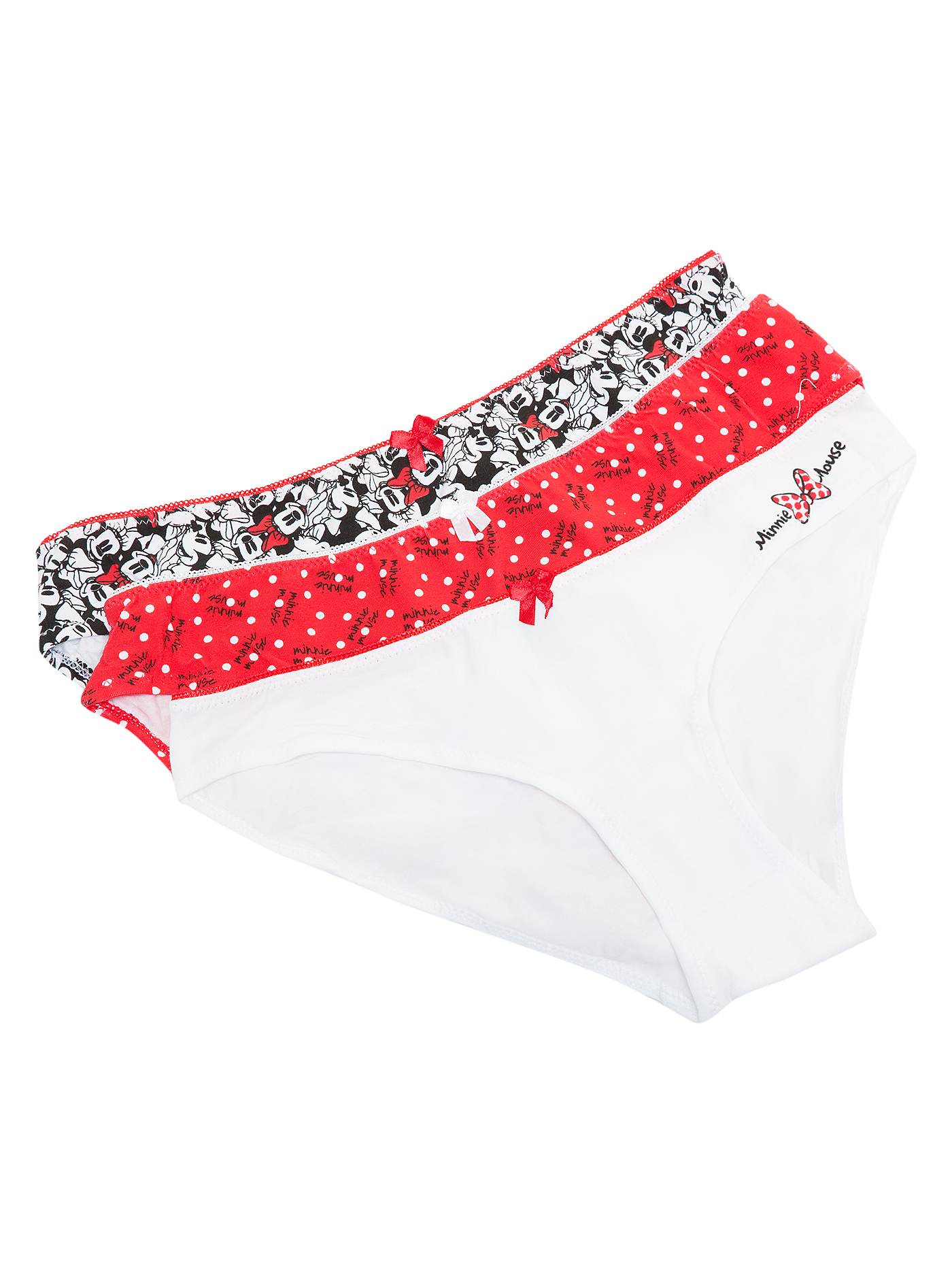 Трусы слип набор 3 шт. Принт Минни (красный) DE3717BK | фото 2