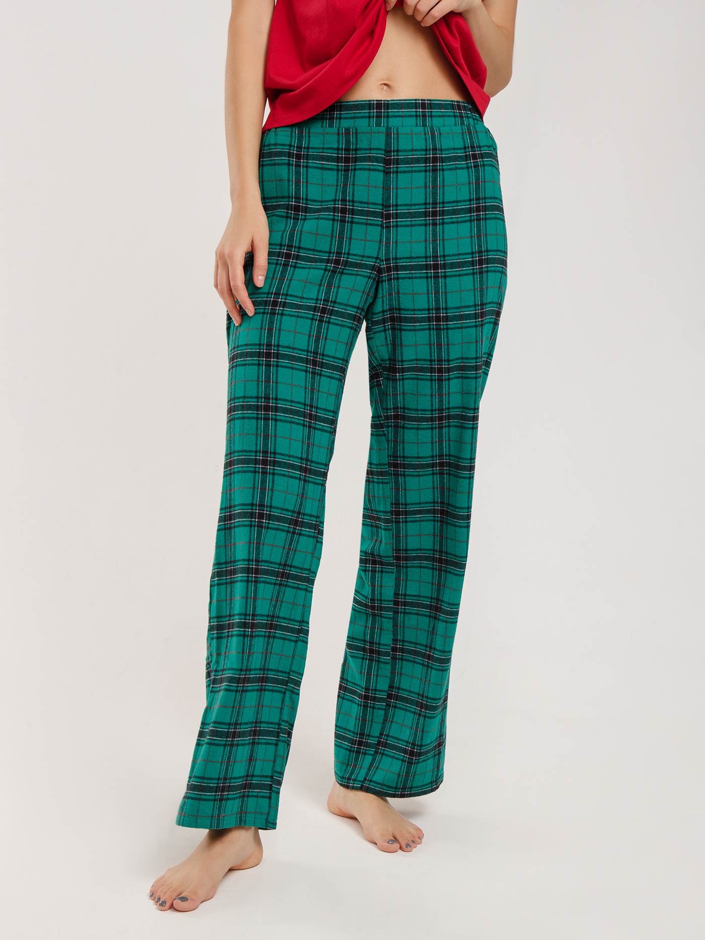 Брюки Зеленая клетка JBN-1 | фото 4