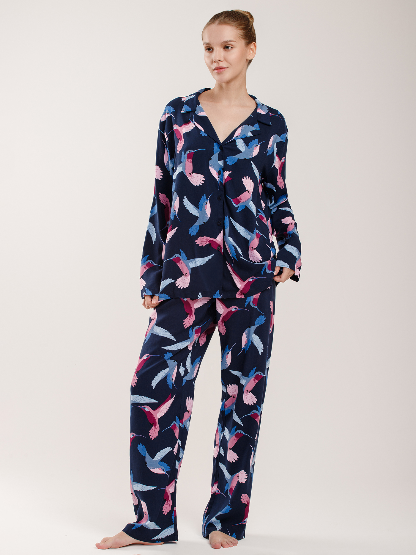 Рубашка Принт синий PAR-03 | фото 1