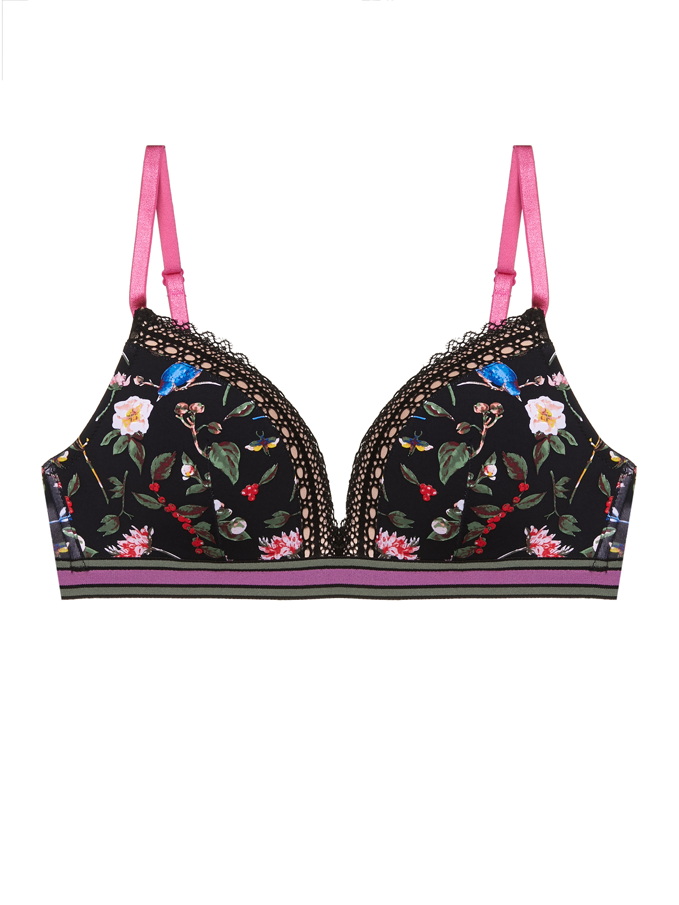 Бюстгальтер треугольник t-shirt Цветочный принт MOU-12576 | фото 3