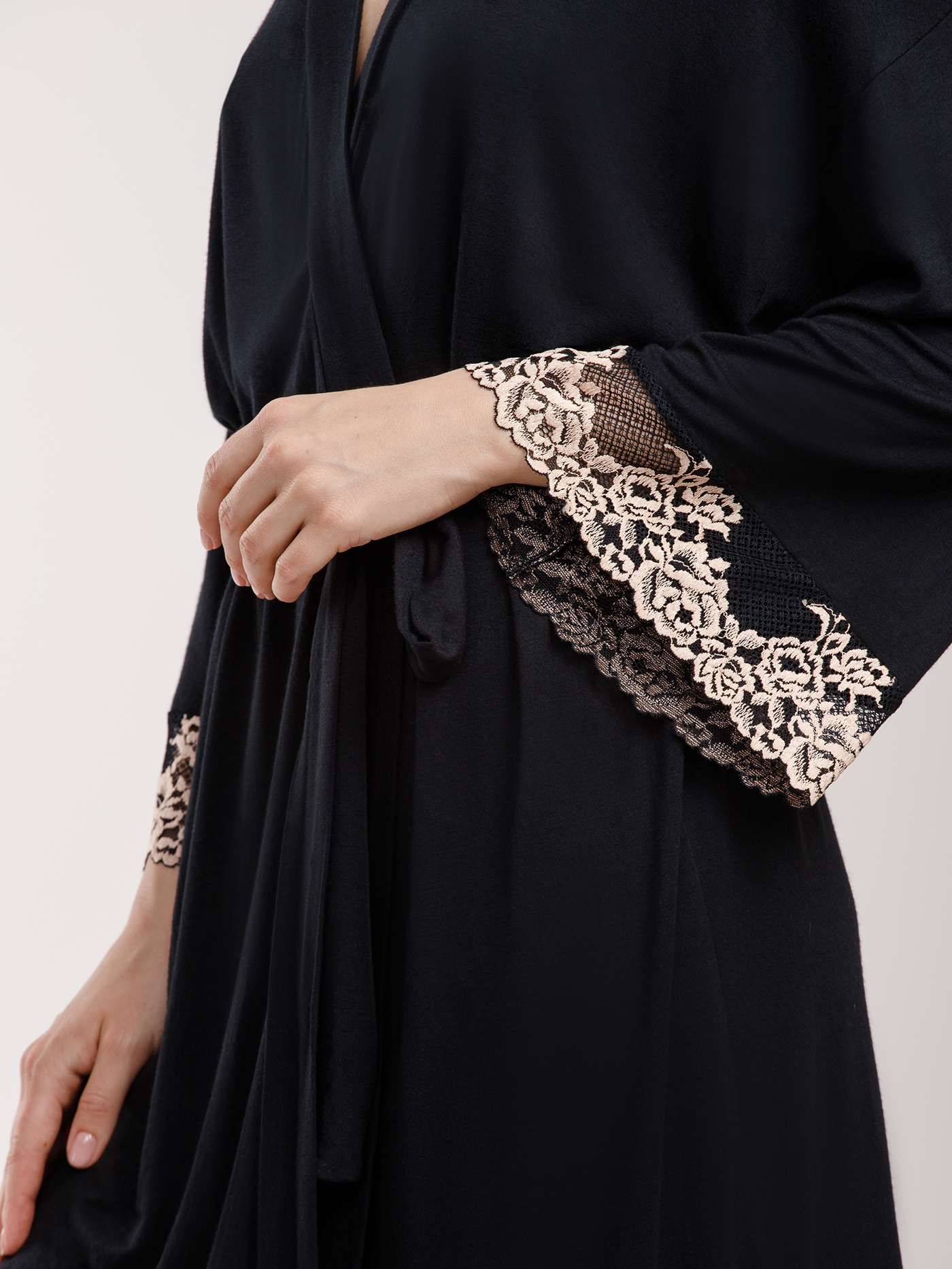 Халат Черный/бежевый 2959F3504L | фото 1