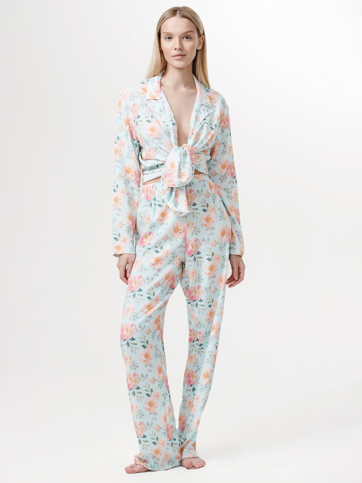 Рубашка Принт пионы PAR-03 | фото 3