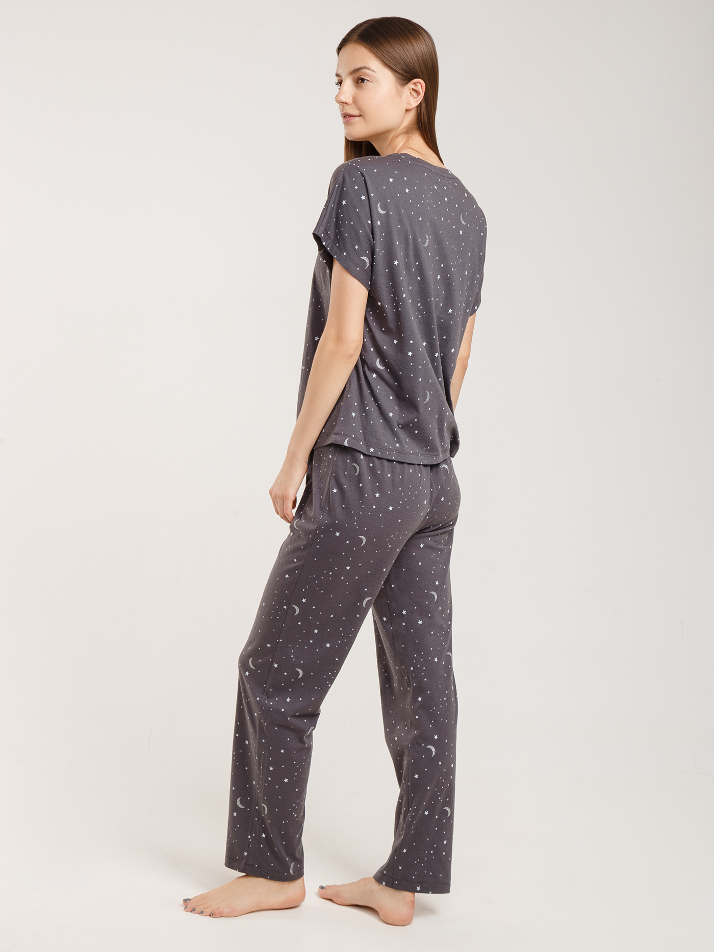 Брюки Принт серый HH-1 | фото 2