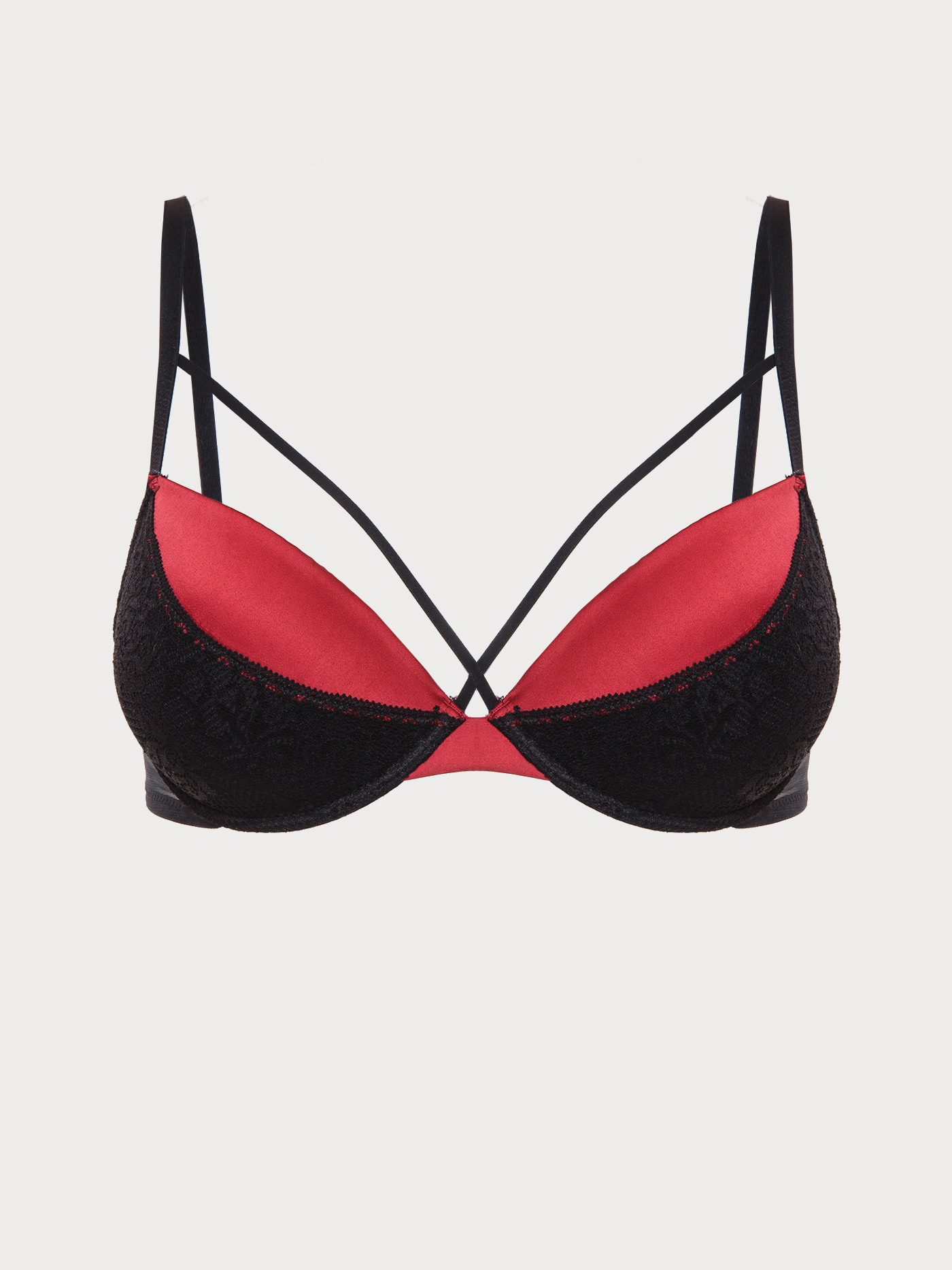 Бюстгальтер push-up Черный с бордовым 2840F1138_2 | фото 5