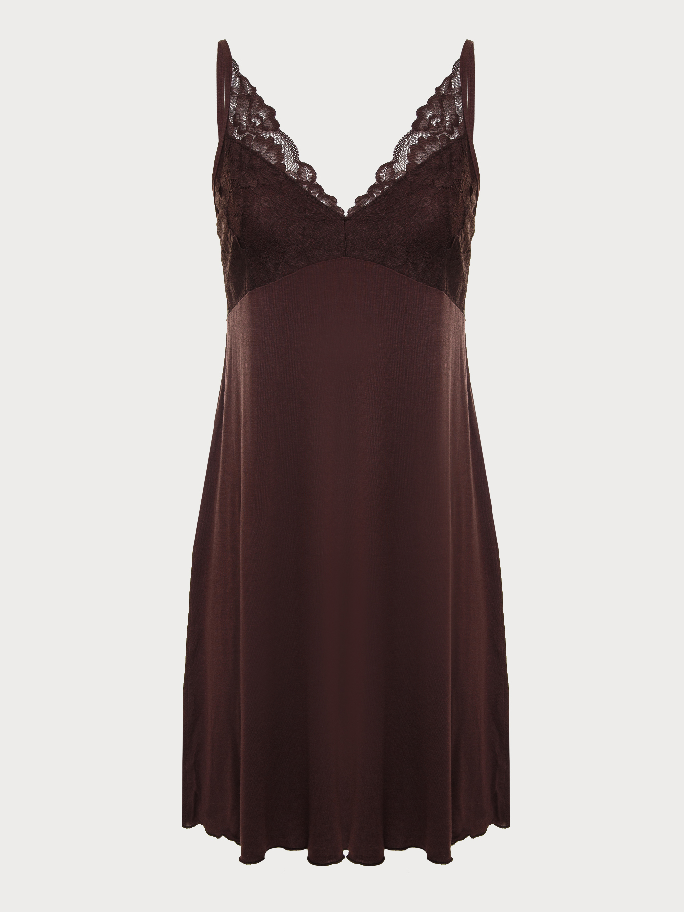 Сорочка на бретелях Коричневый 2912F3224L | фото 4