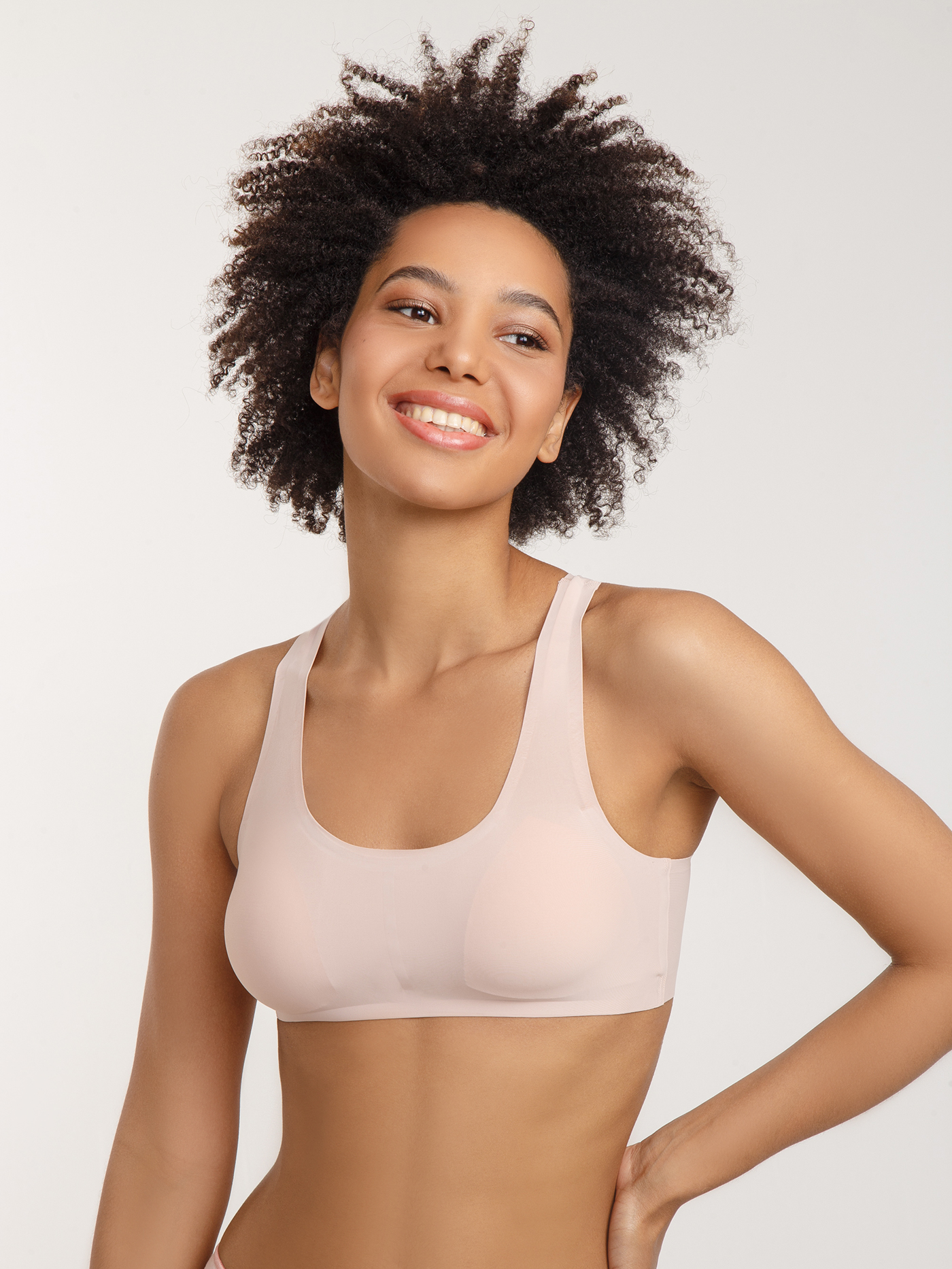 Бюстгальтер мягкий топ Пудровый 6009 | фото 1