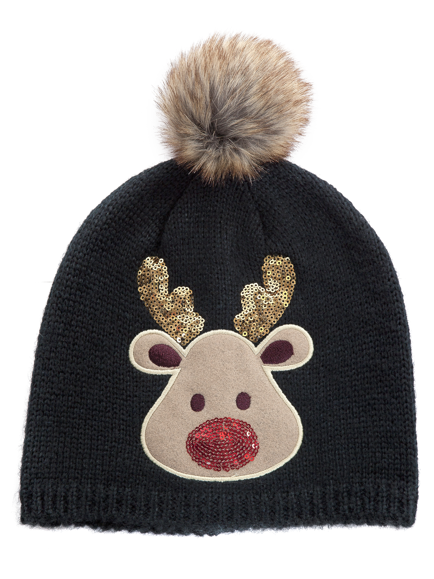 Шапка Черный принт 32060 | фото 1