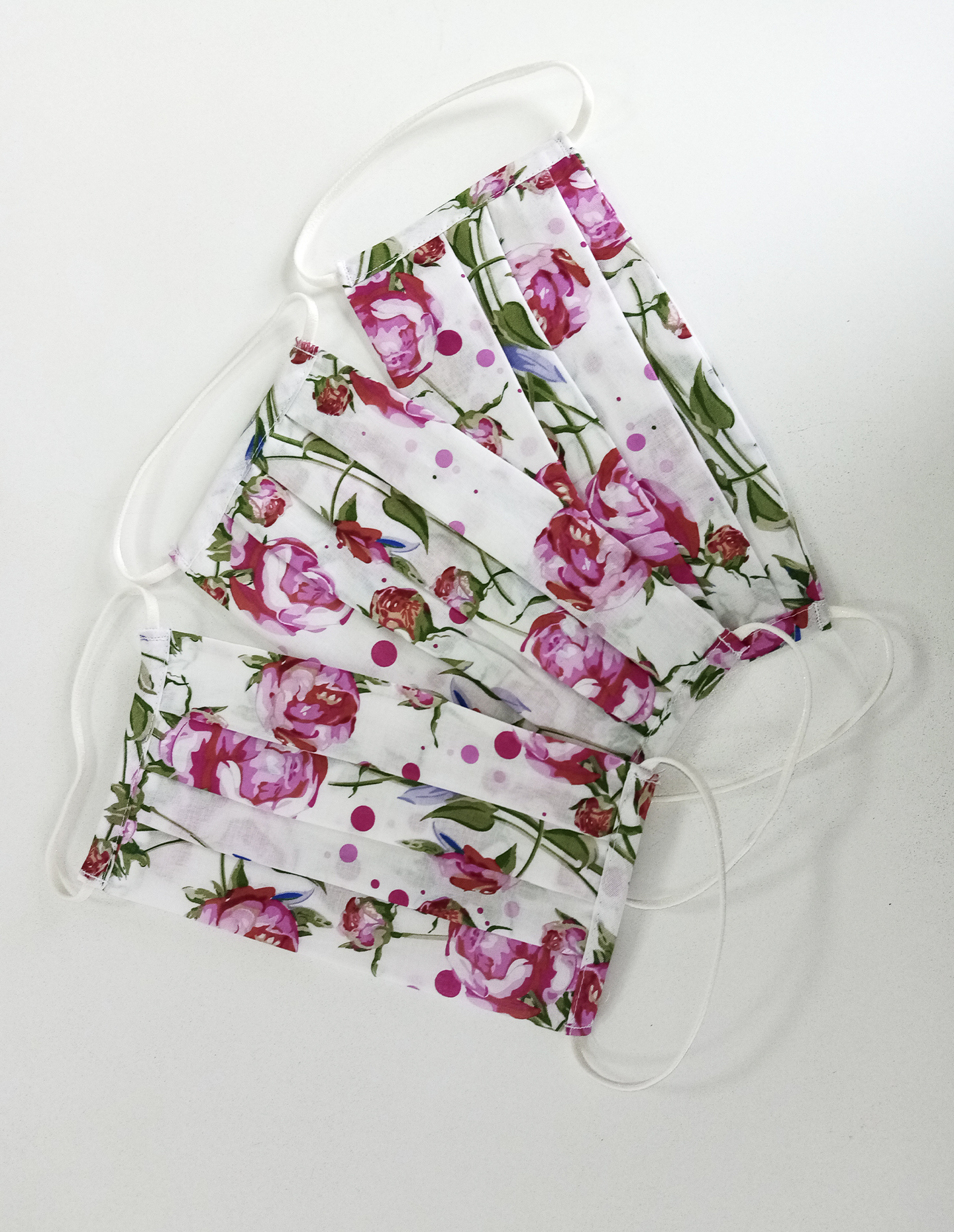 Маска защитная набор 3 шт. Принт пионы 2791F9302_N3 | фото 1