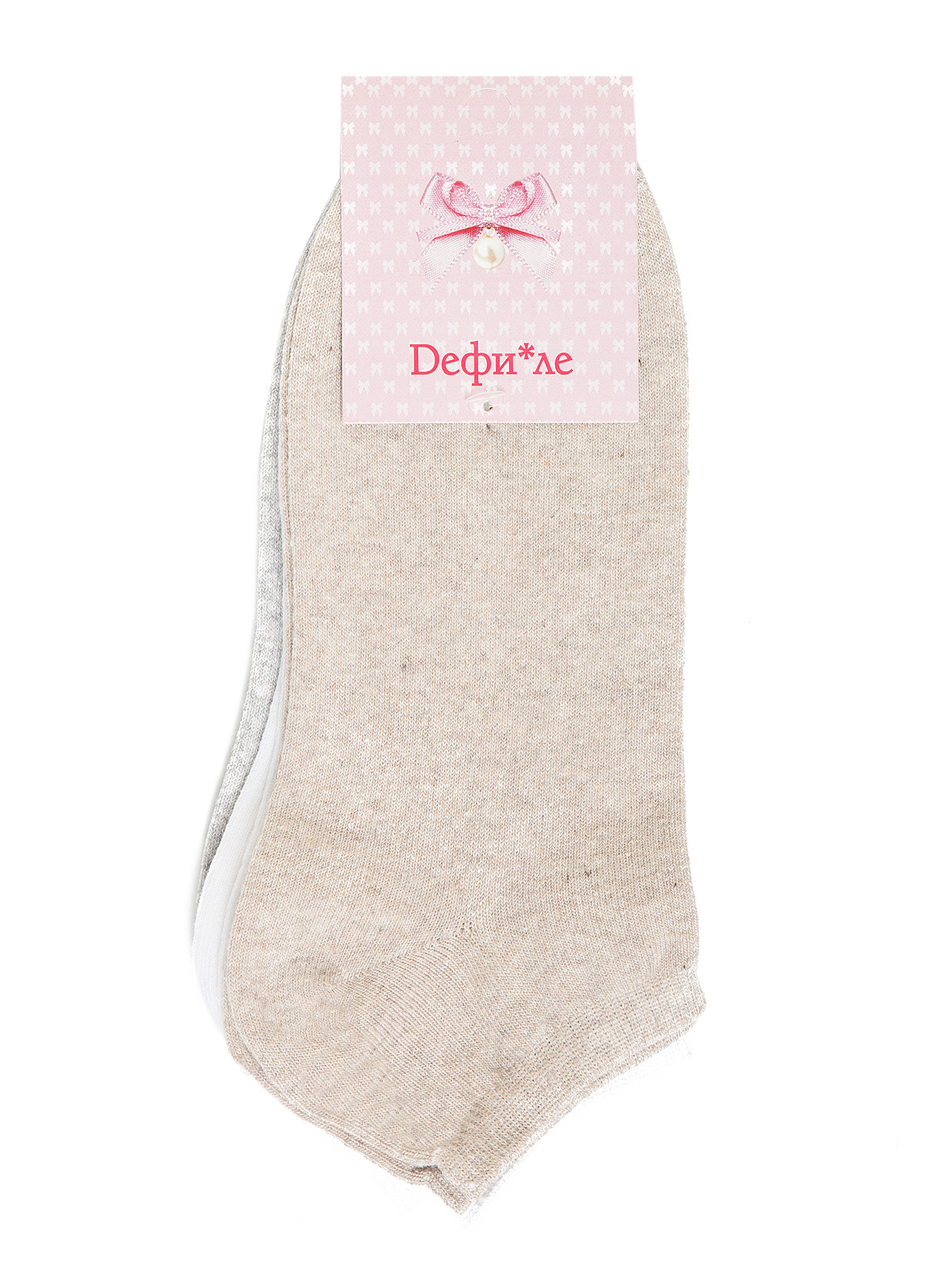 Носки Бежевый принт DE-SET1-3 | фото 1