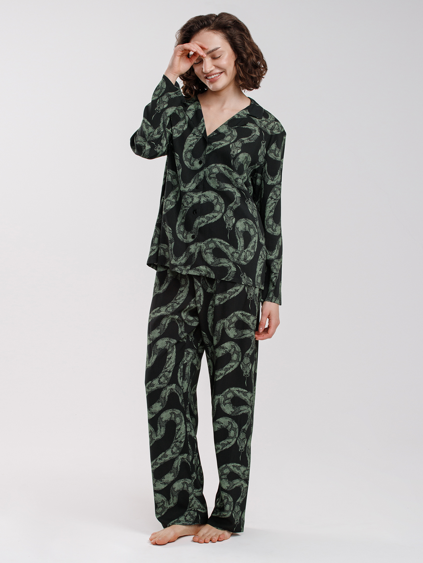 Брюки Принт змея PAR-01 | фото 1