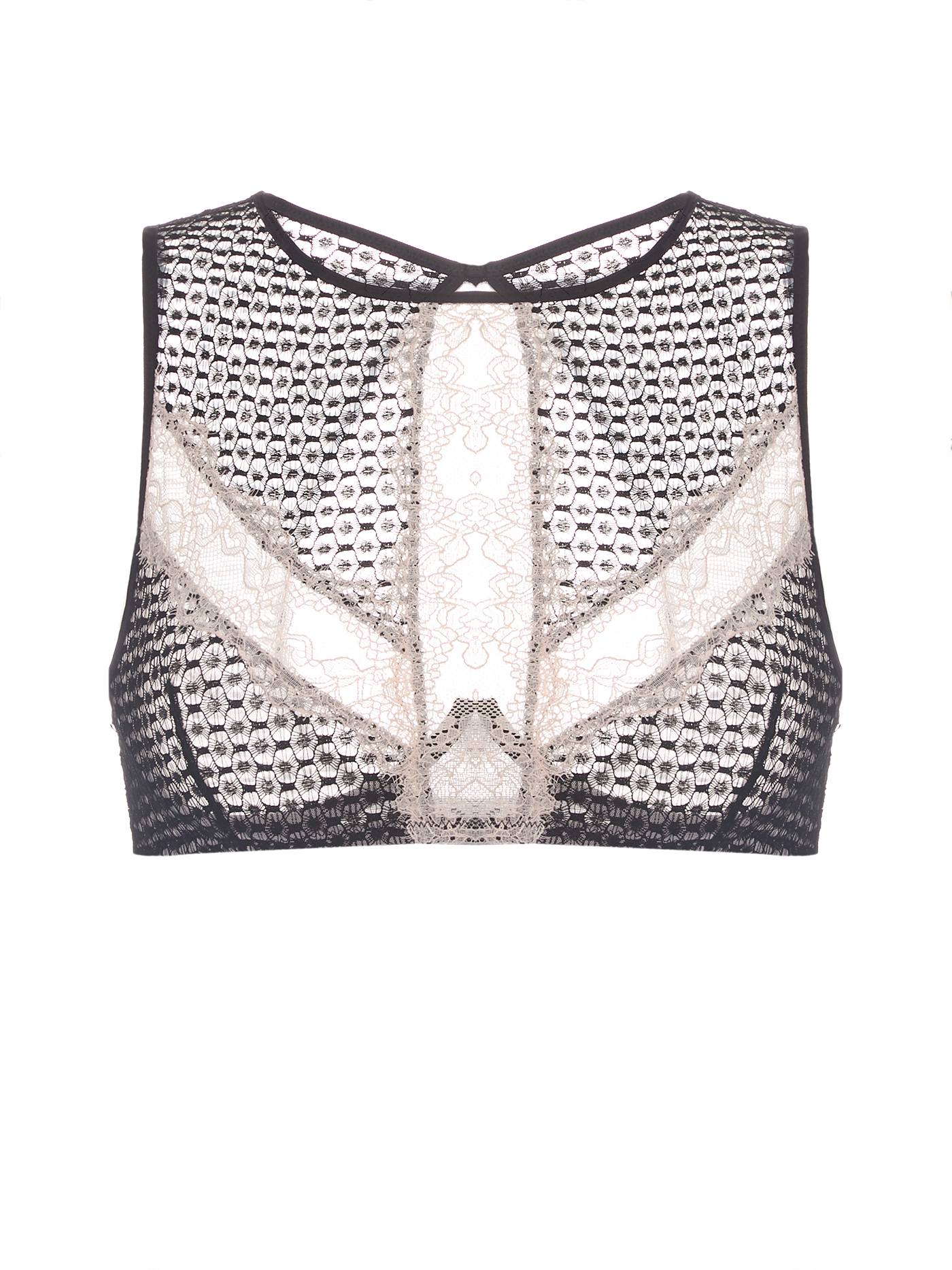 Бюстгальтер мягкий топ Черный с розовым 2624F3307 | фото 3