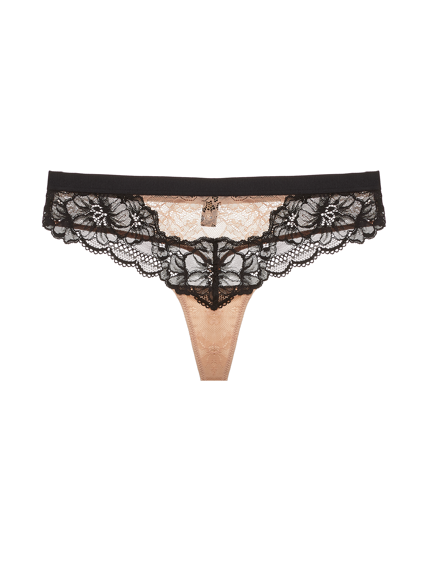 Трусы стринг Бежевый с черным 2486F2101 | фото 3