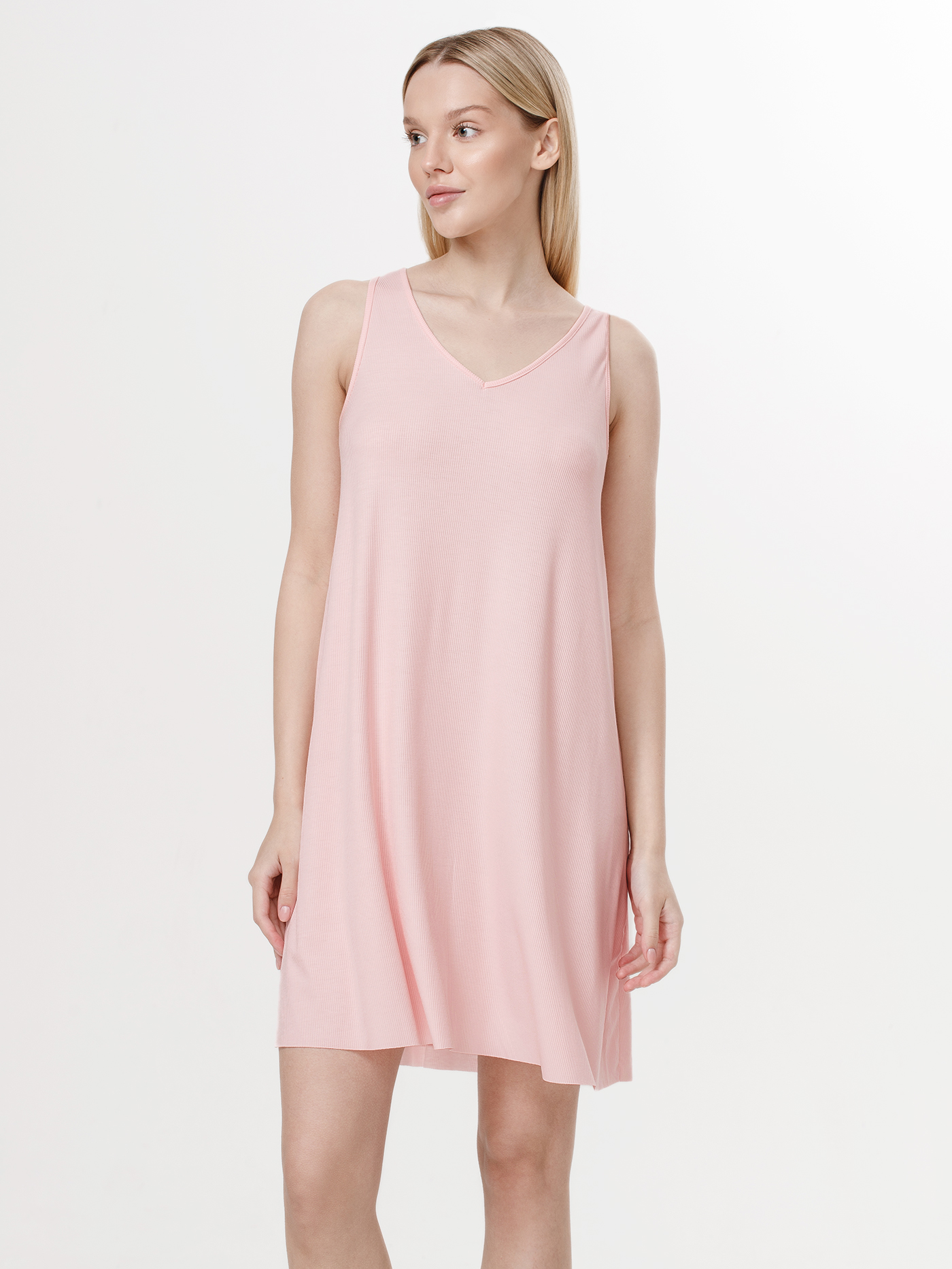 Сорочка на бретелях Пастельно-розовый 3001F3226L | фото 1