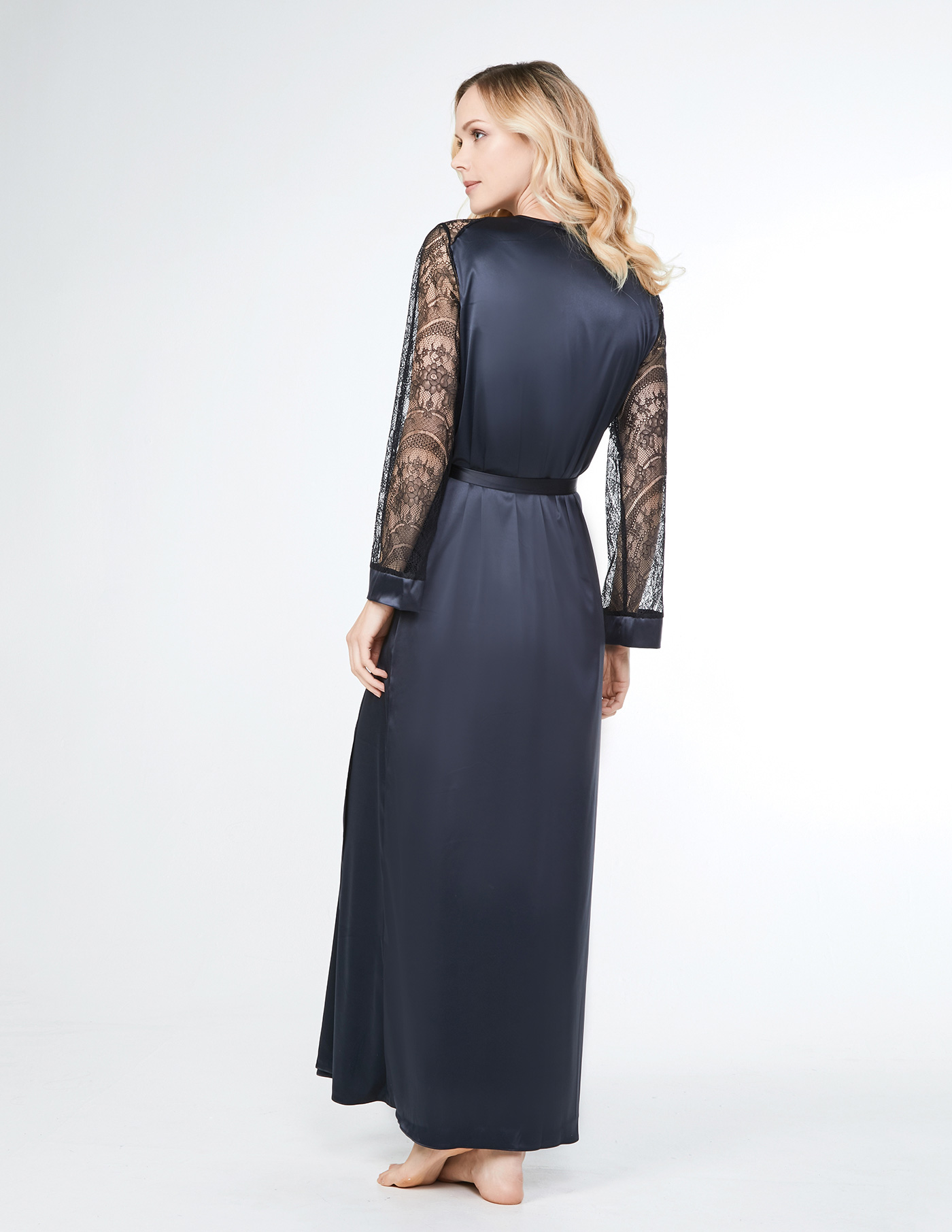 Халат длинный Черный 2443F3508 | фото 2