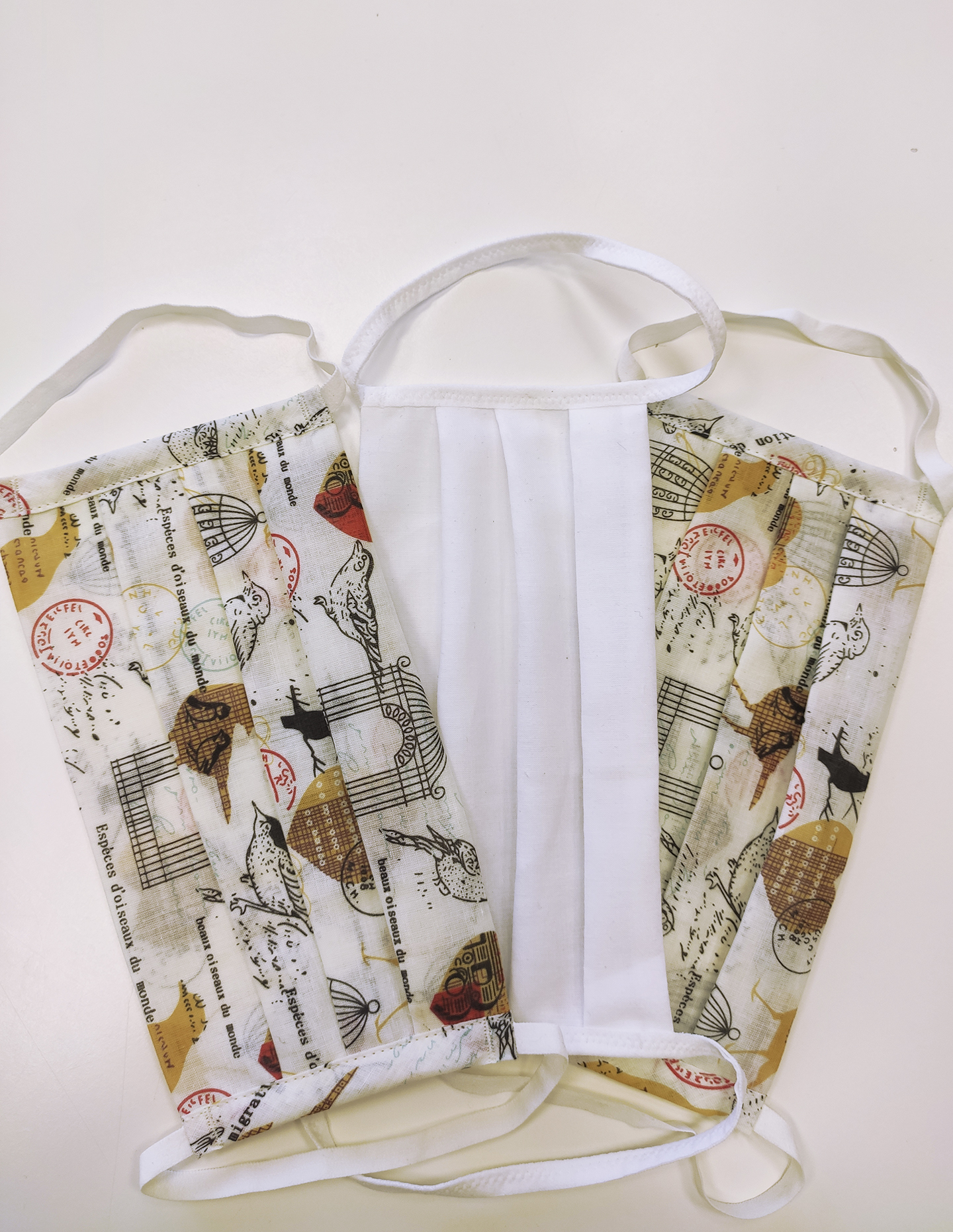 Маска защитная набор 3 шт. принт айвори/белый 2791F9302_N3 | фото 1