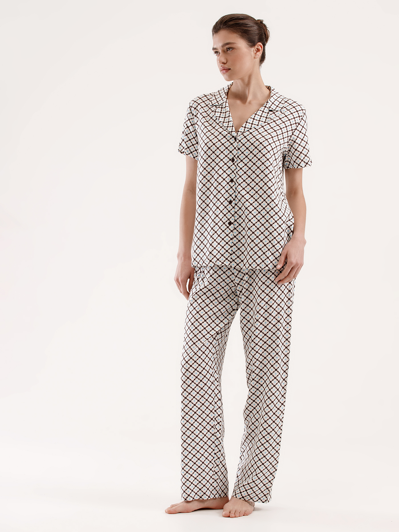 Пижамный топ Принт геометрия PAR-04 | фото 4