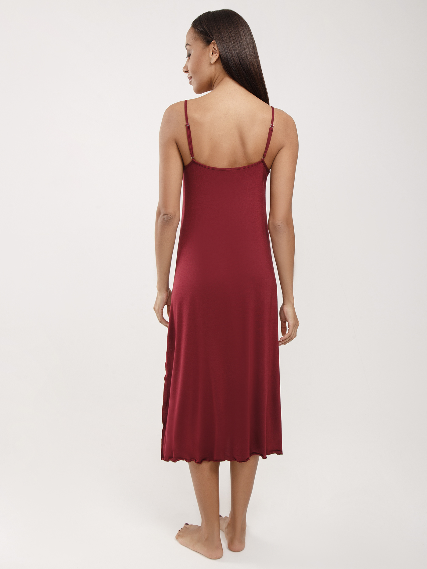 Сорочка длинная Бордовый 2862F3208 | фото 3