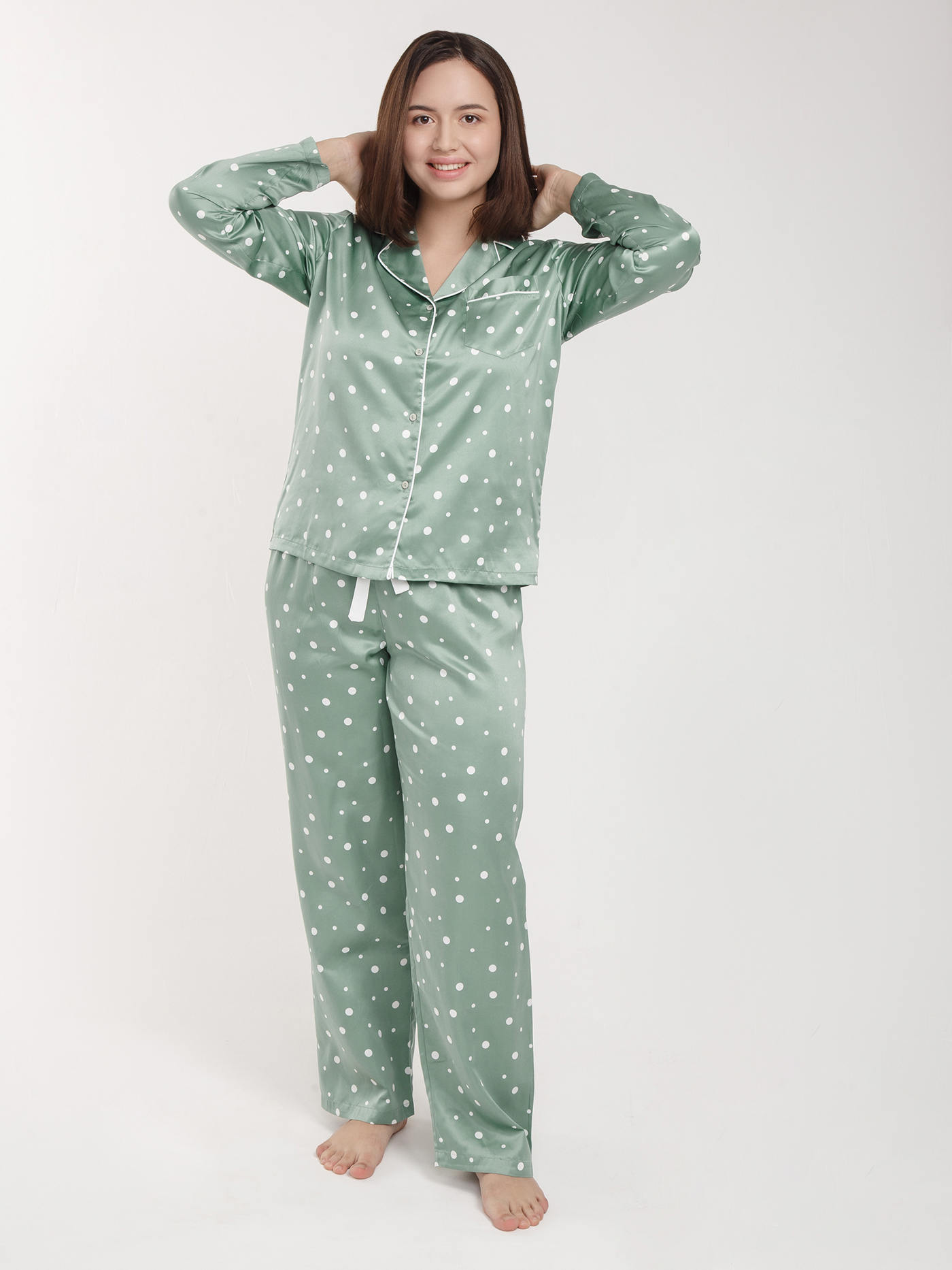 Пижамный топ Принт оливковый SD-2-2021 | фото 5