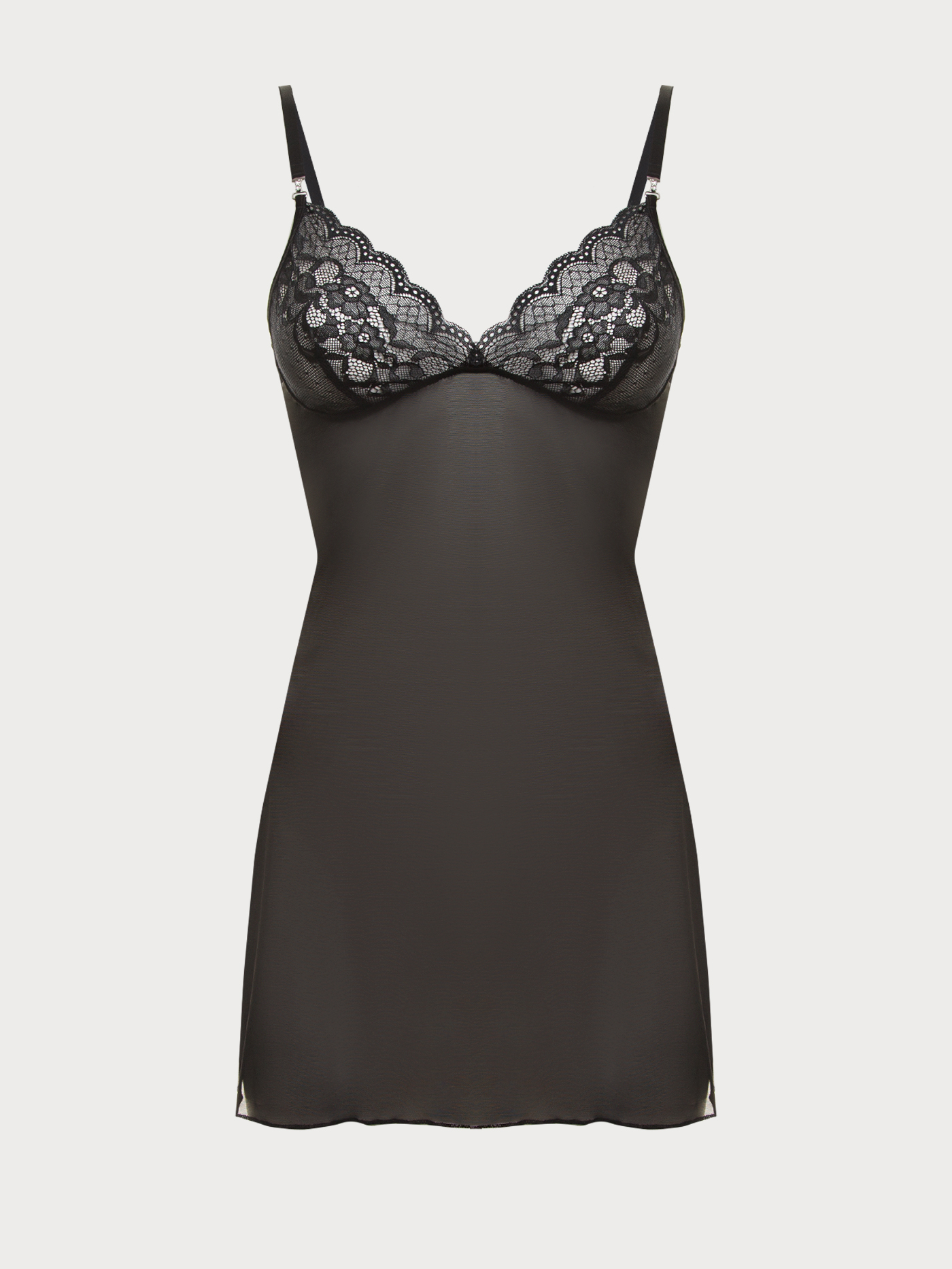 Сорочка на бретелях Черный 3033F3223 | фото 7