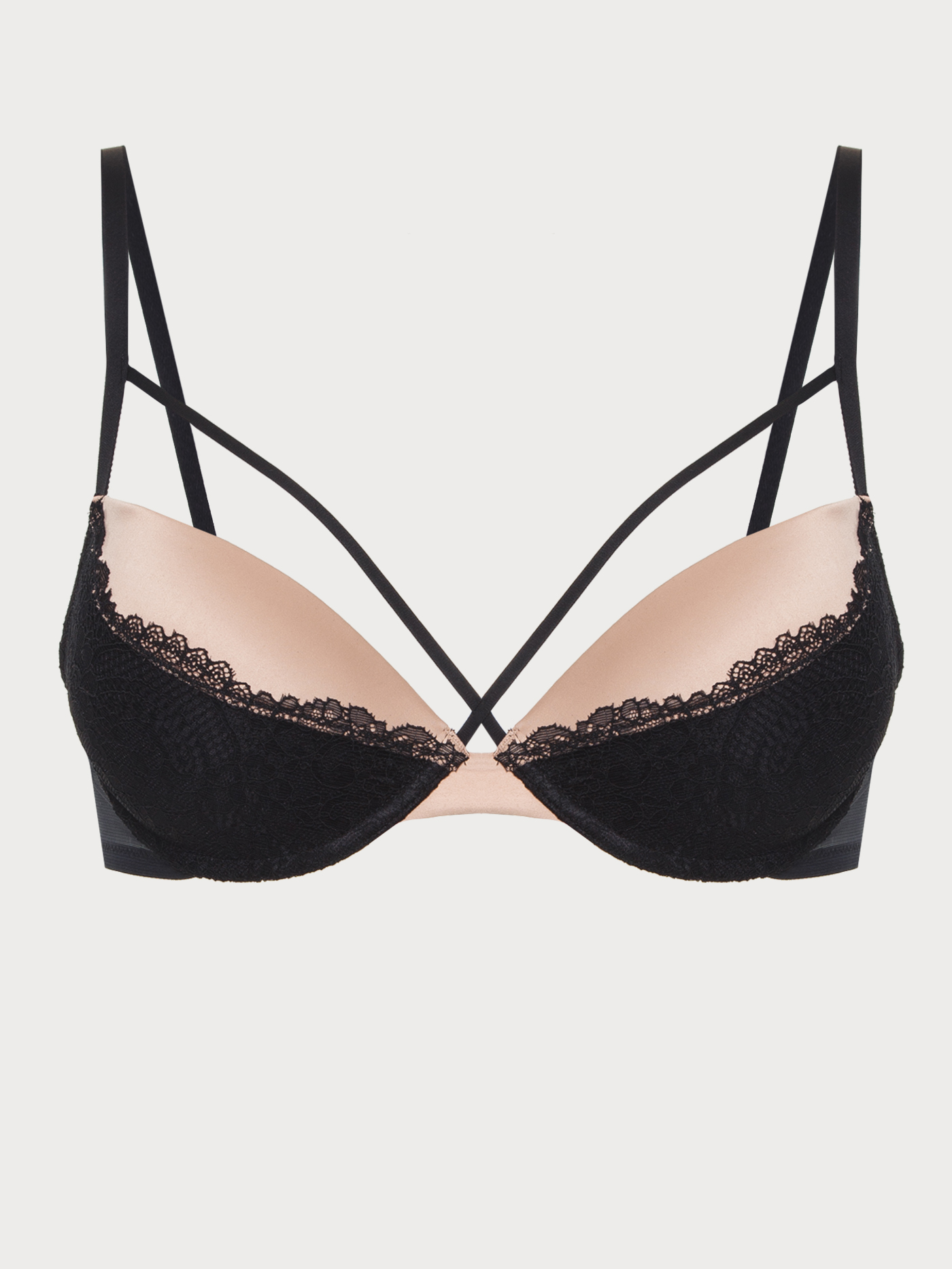 Бюстгальтер push-up Черный с бежевым 2840F1138 | фото 4