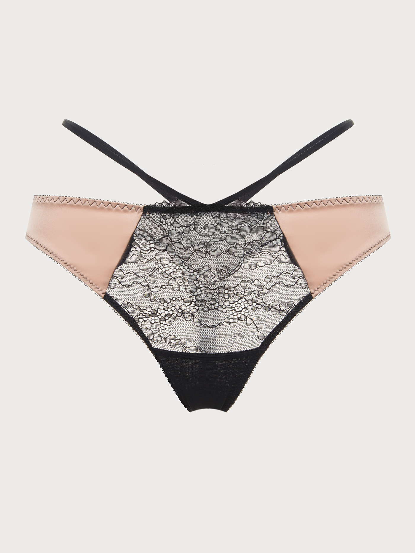 Трусы стринг Черный с бежевым 2840F2100 | фото 5