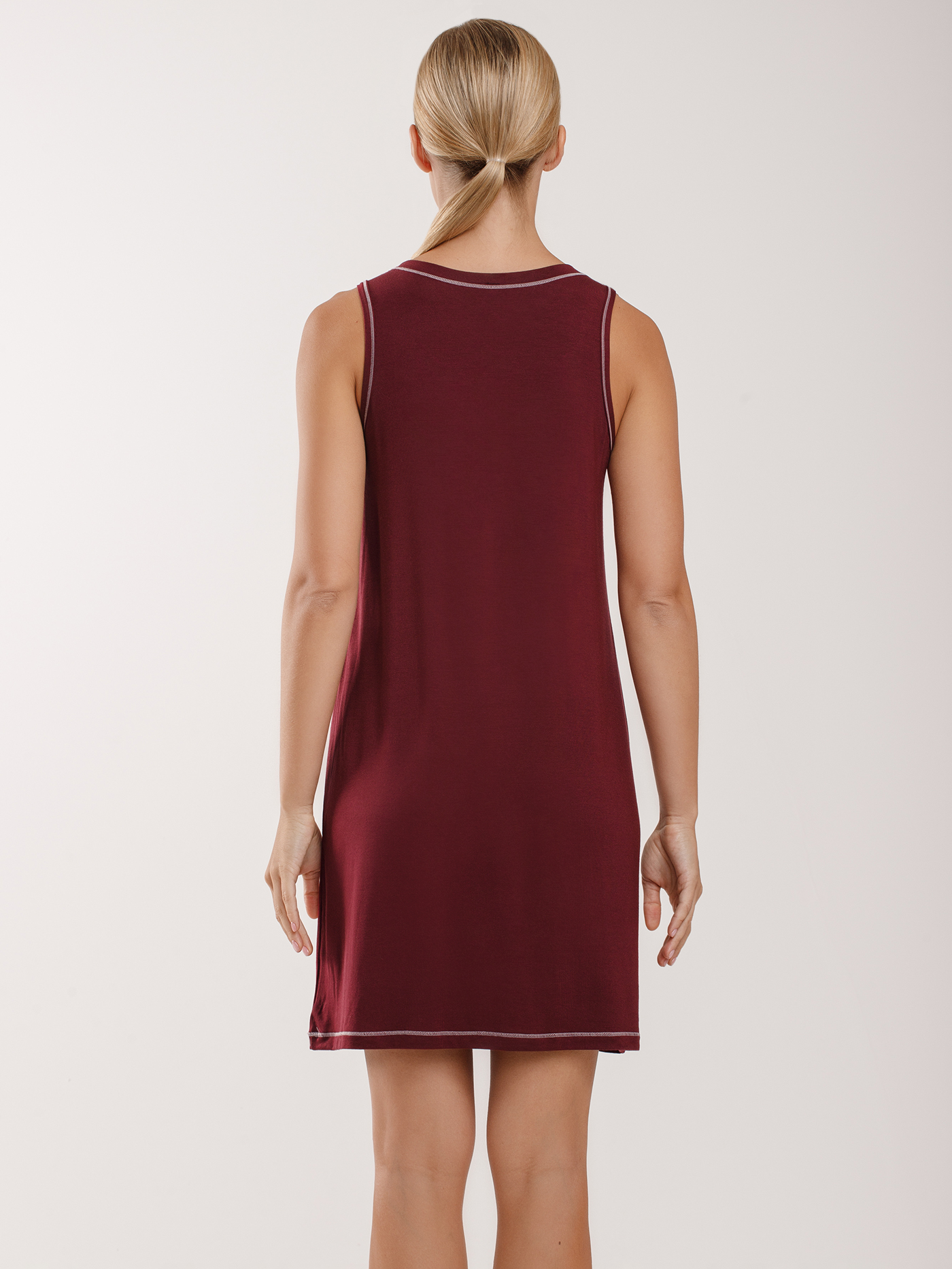 Сорочка на бретелях Бордовый 2991F3221L | фото 2