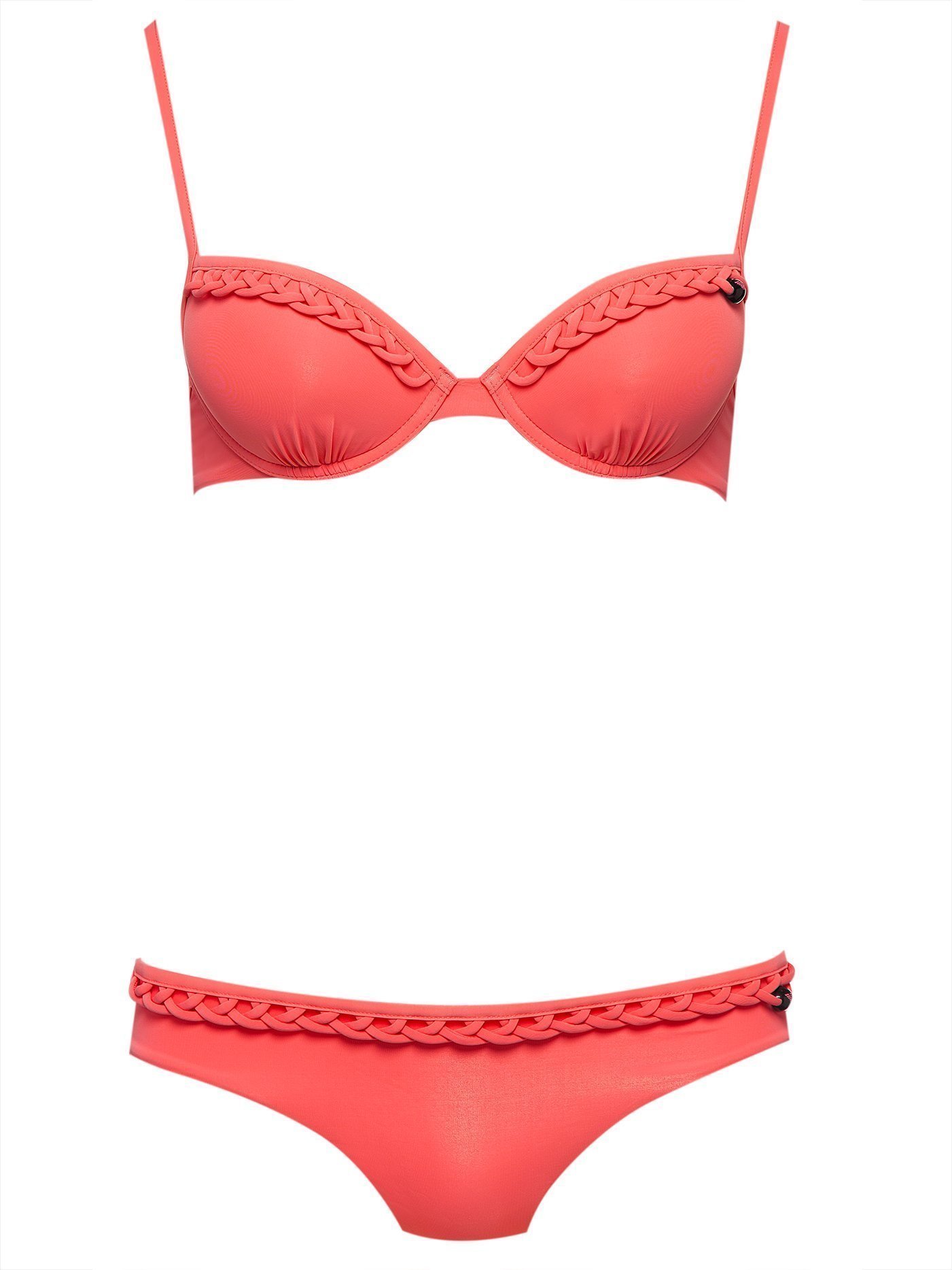 Купальник раздельный push-up / слип Коралловый 262338 | фото 3