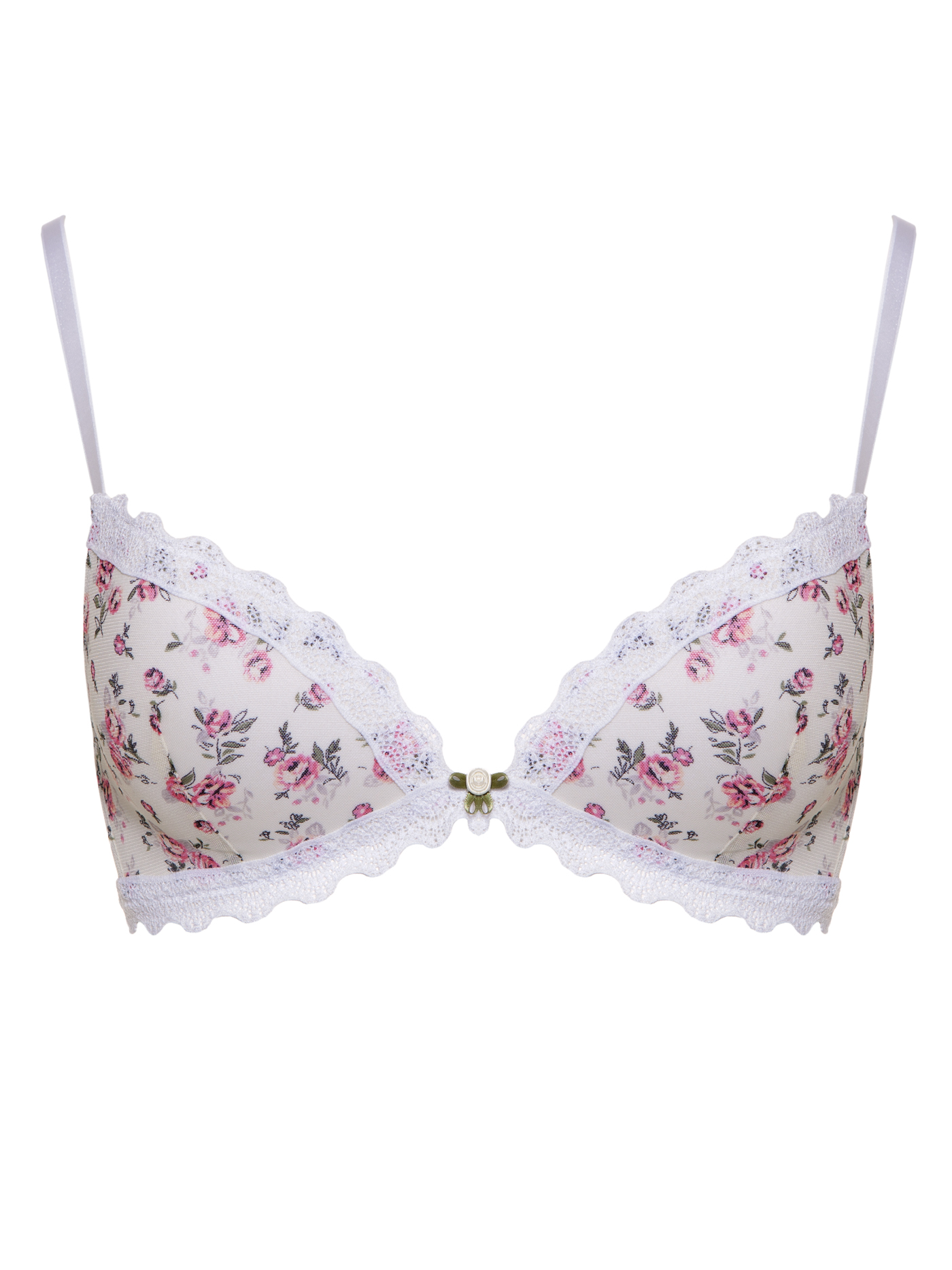 Бюстгальтер треугольник t-shirt Бежевый принт MOU-12195 | фото 4