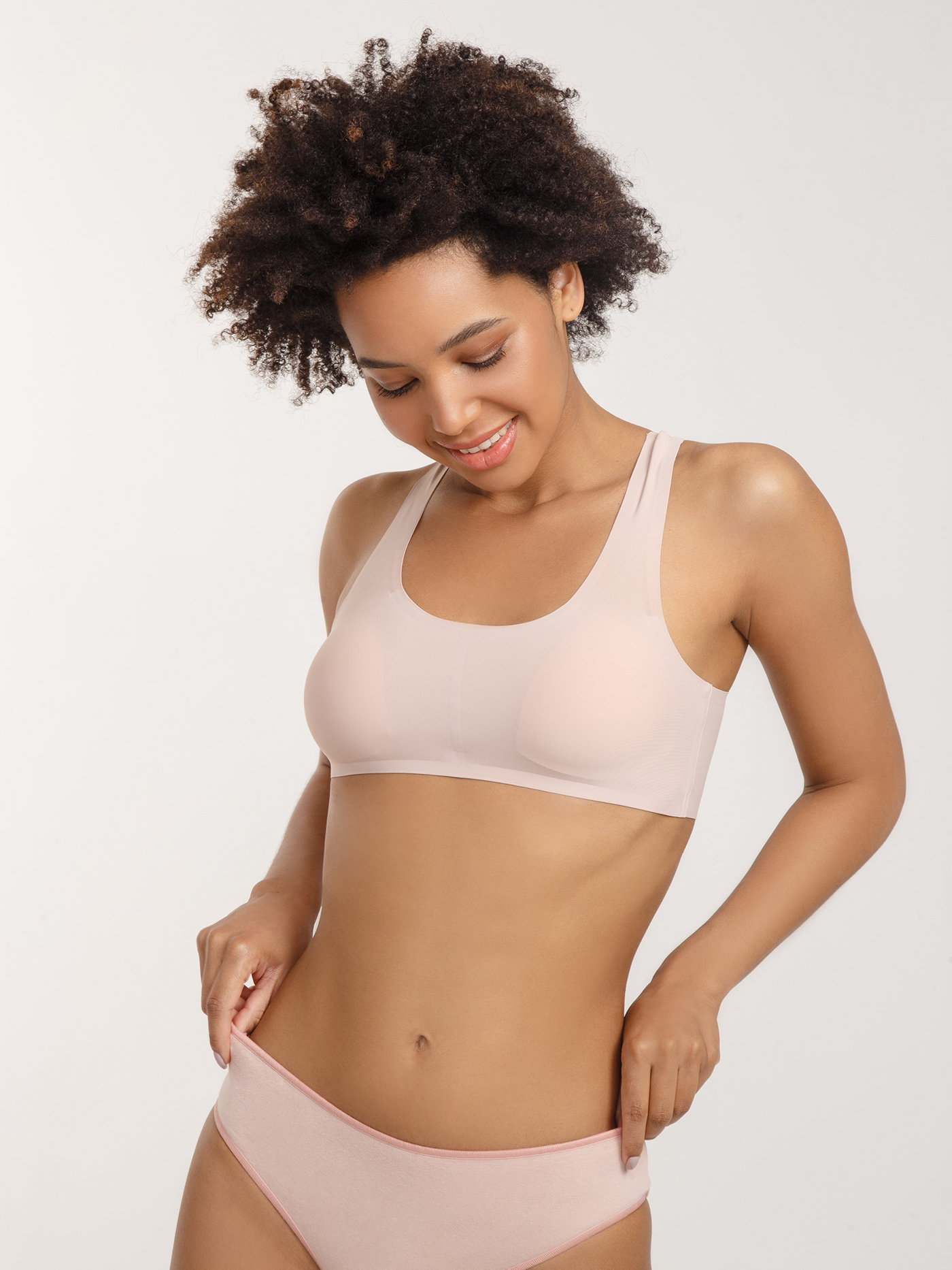 Бюстгальтер мягкий топ Пудровый 6009 | фото 2