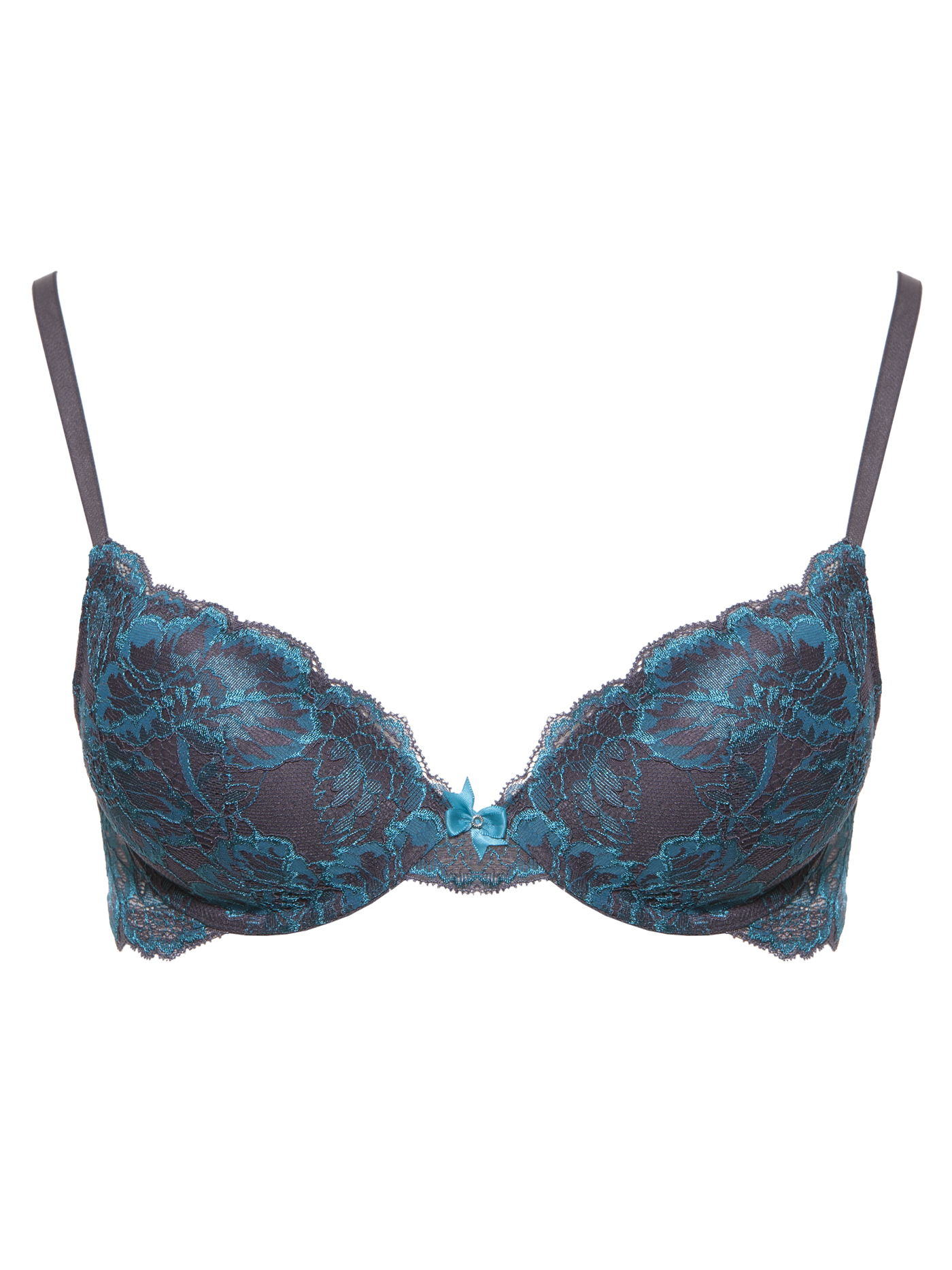 Бюстгальтер push-up Серый с зеленым 2328F1138 | фото 3