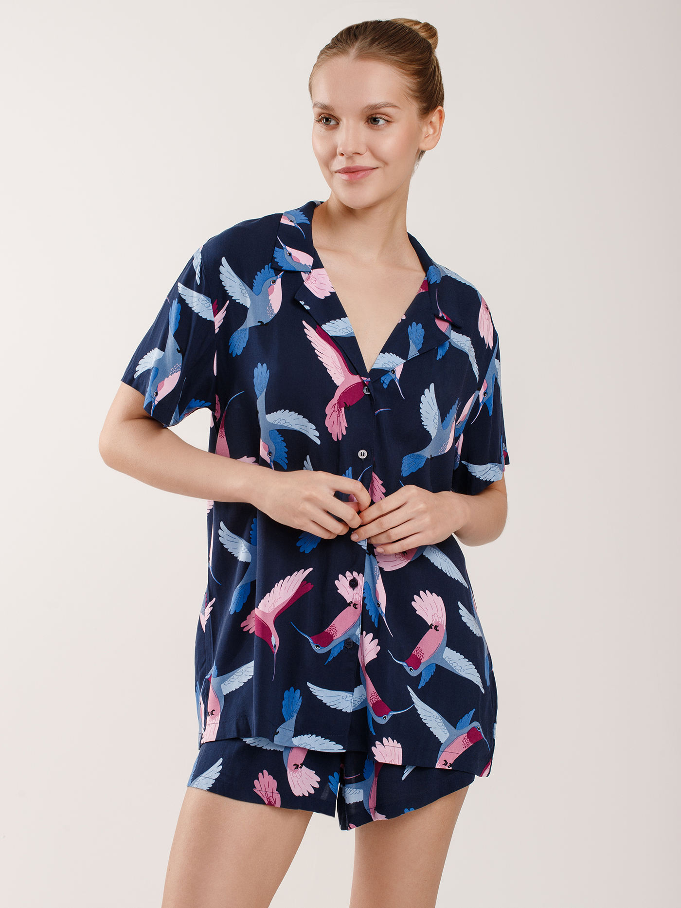 Шорты Принт синий PAR-02 | фото 1