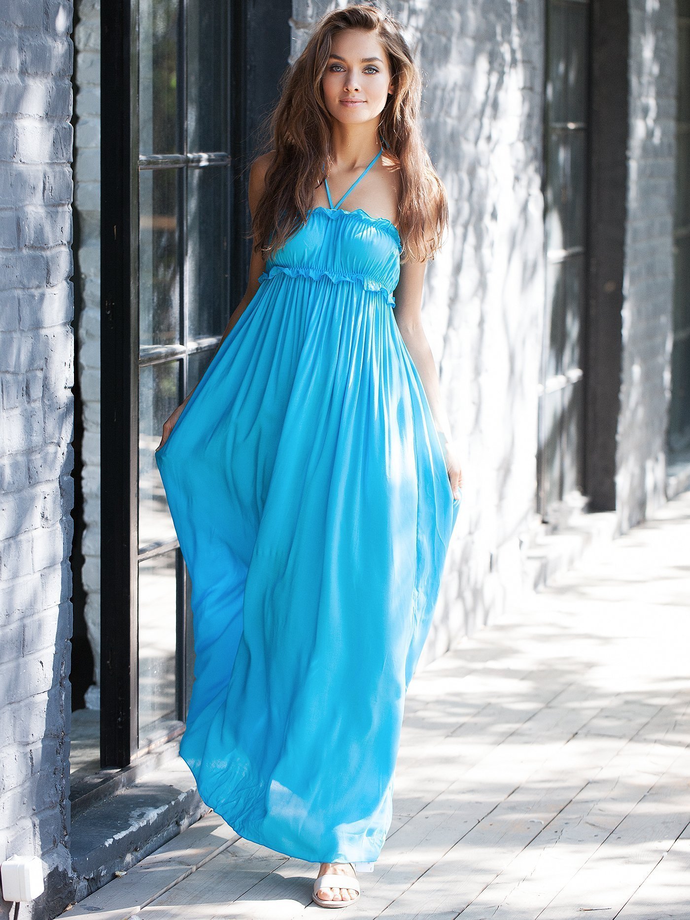 Платье длинное Голубой 2184S4518 | фото 1