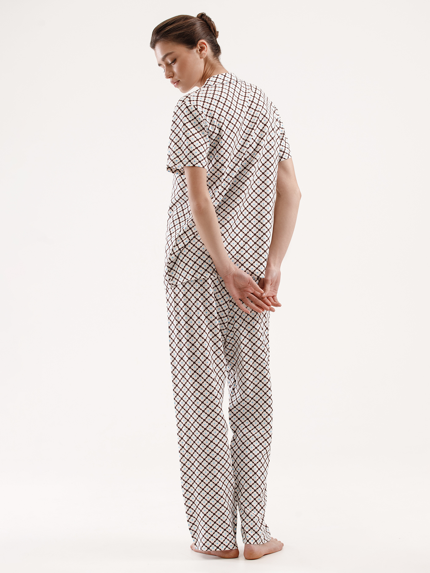 Пижамный топ Принт геометрия PAR-04 | фото 5