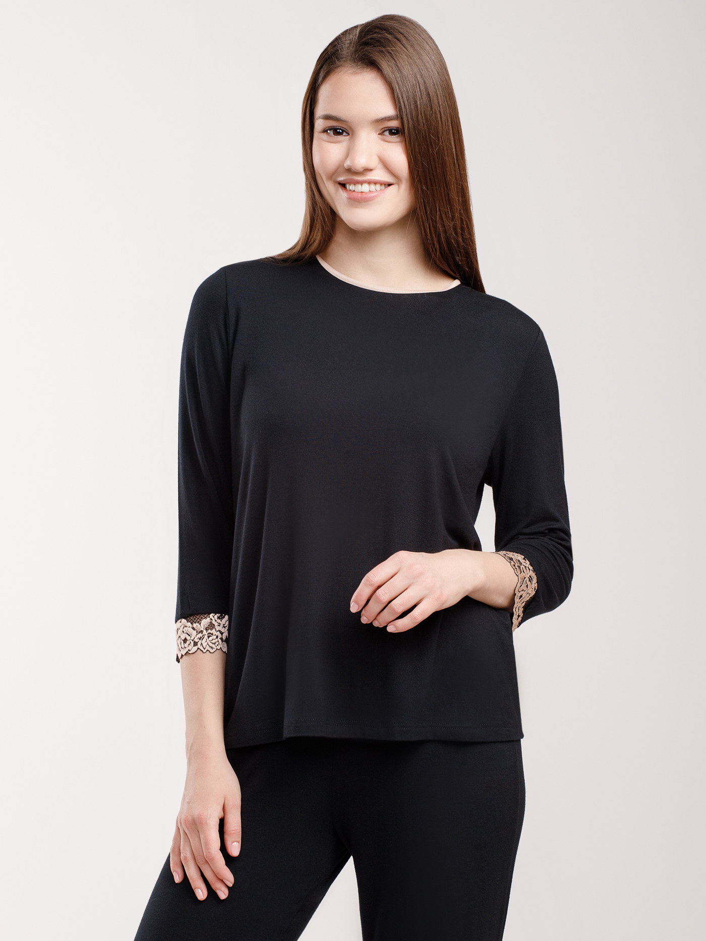 Футболка Черный/бежевый 2959F3432L | фото 1