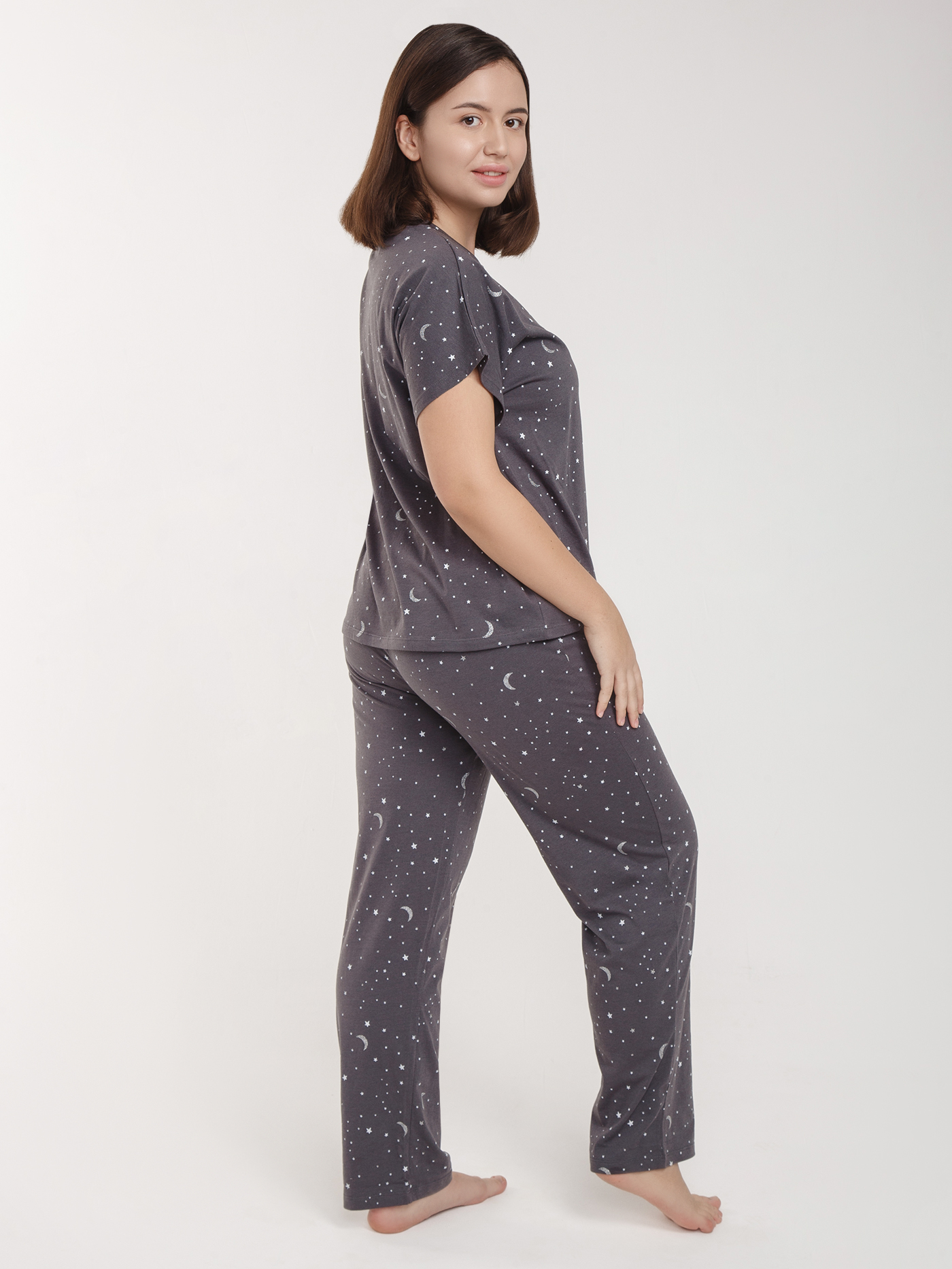 Брюки Принт серый HH-1 | фото 3