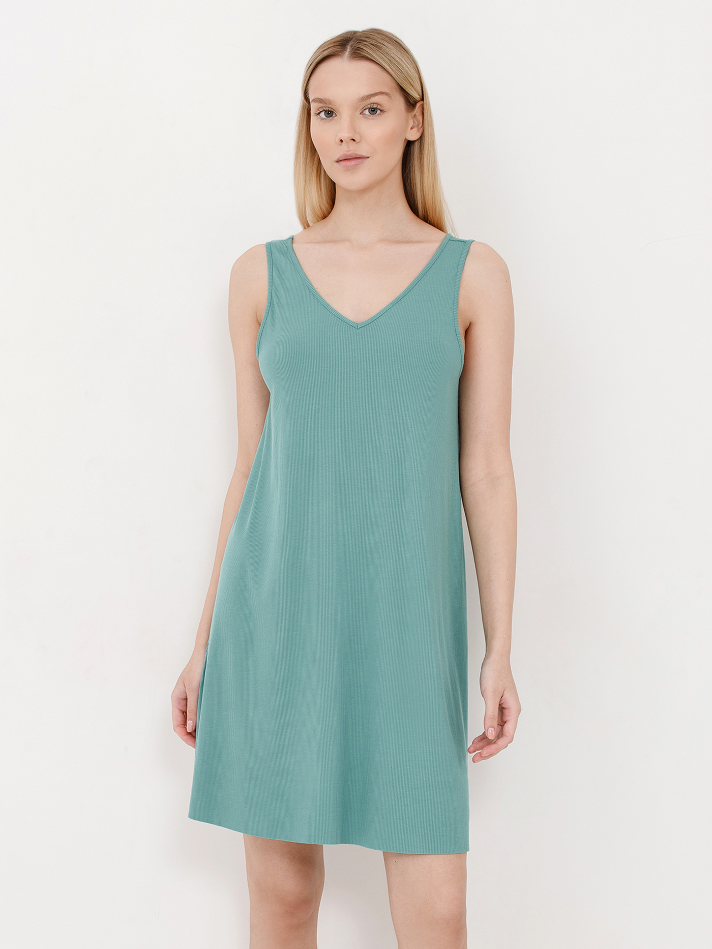 Сорочка на бретелях Зеленый 3001F3226 | фото 1