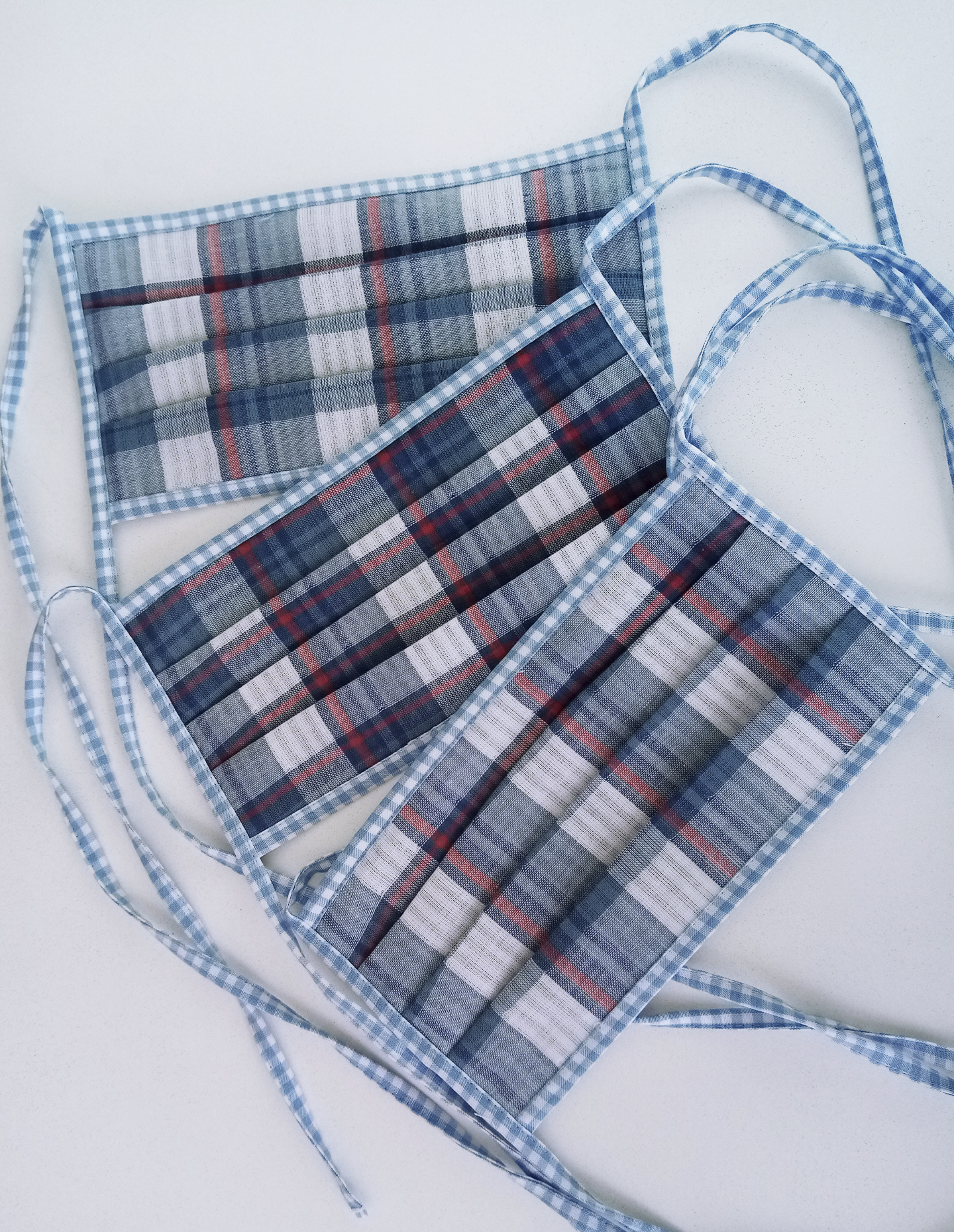 Маска защитная набор 3 шт. Синяя клетка 2793F9302_1_N3 | фото 1