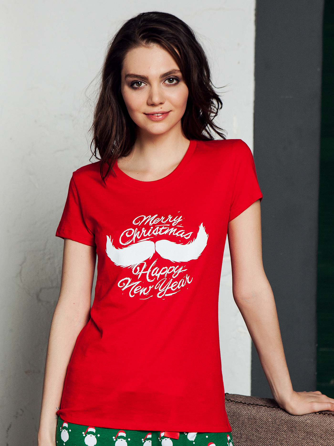 Футболка Красный принт 10018А | фото 1